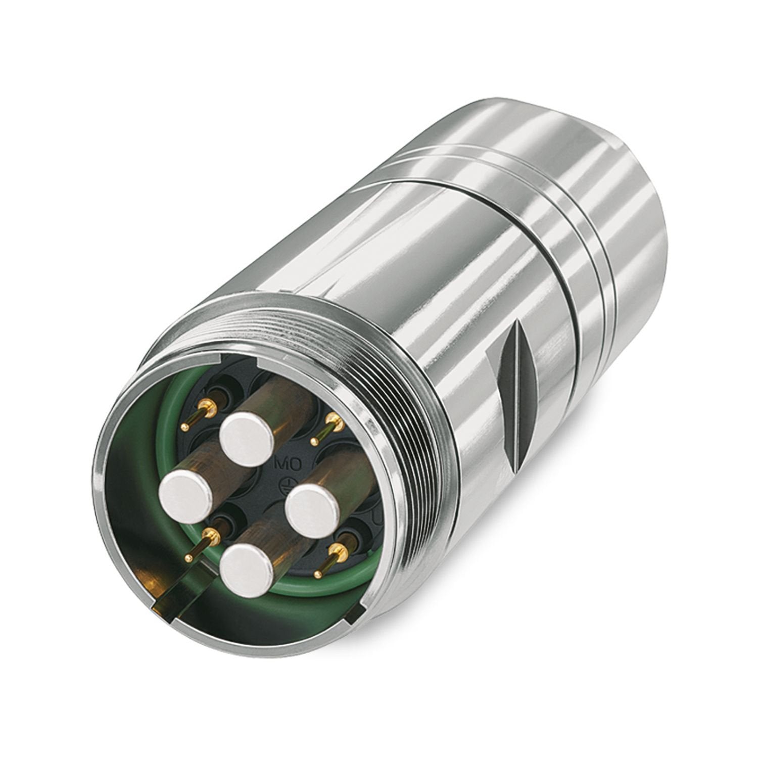 Coupler connector, straight, Screw locking mechanism, M58, number of positions: 2+3+PE, contact connection type: Pin, shielded: yes, degree of protection: IP67, cable diameter range: 17 mm ... 25 mm, number of positions: 6, connection method: Crimp connection, series: SL, this item is expected to be lead-free from Q4 2026 in accordance with RoHS II without exception 6c (Pb < 0.1%), a lead-free alternative is possible on request in advance