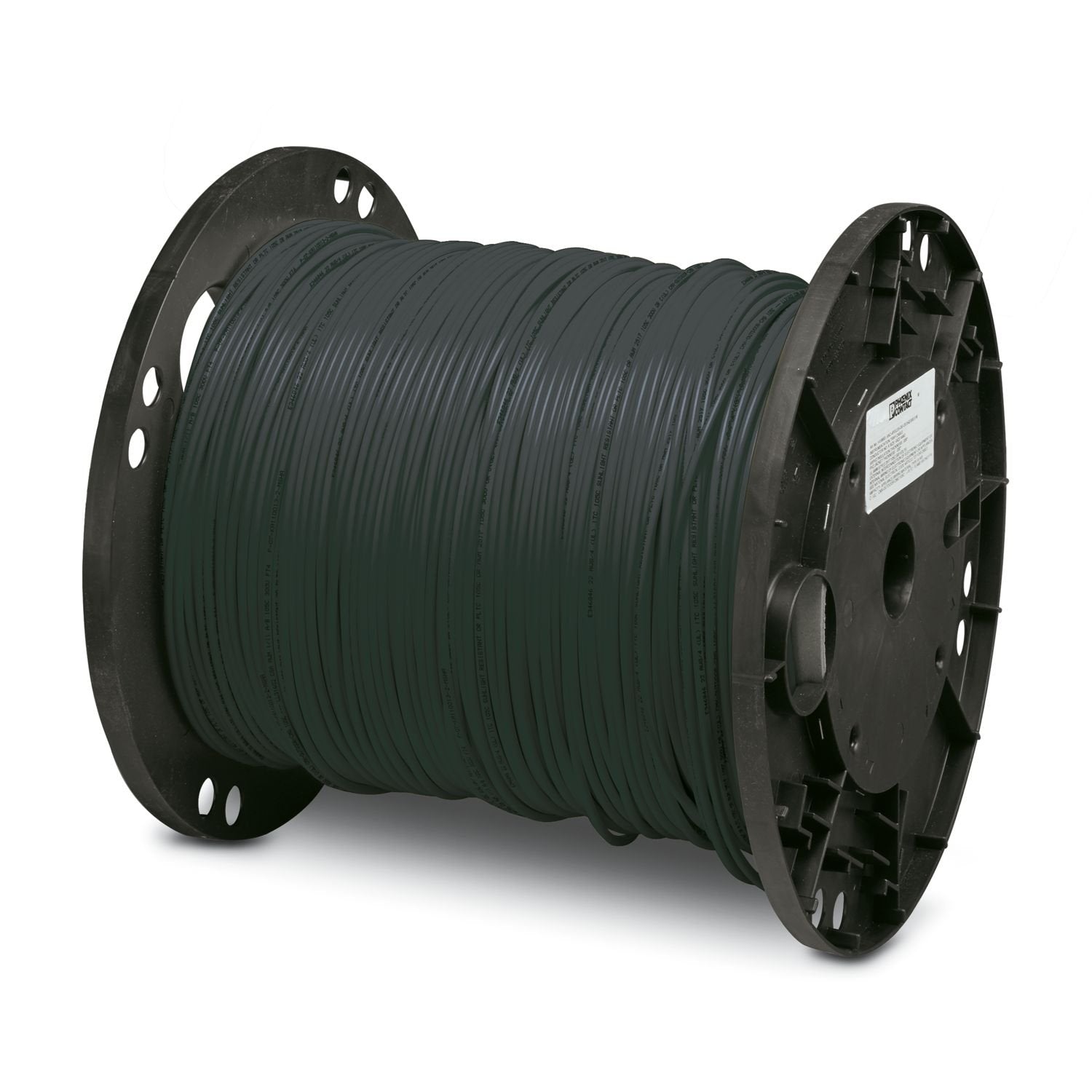 By the meter, Cable reel, shielded, PVC, black, 4-wire, color single wire: black, white, red, green, cable length: 100 m