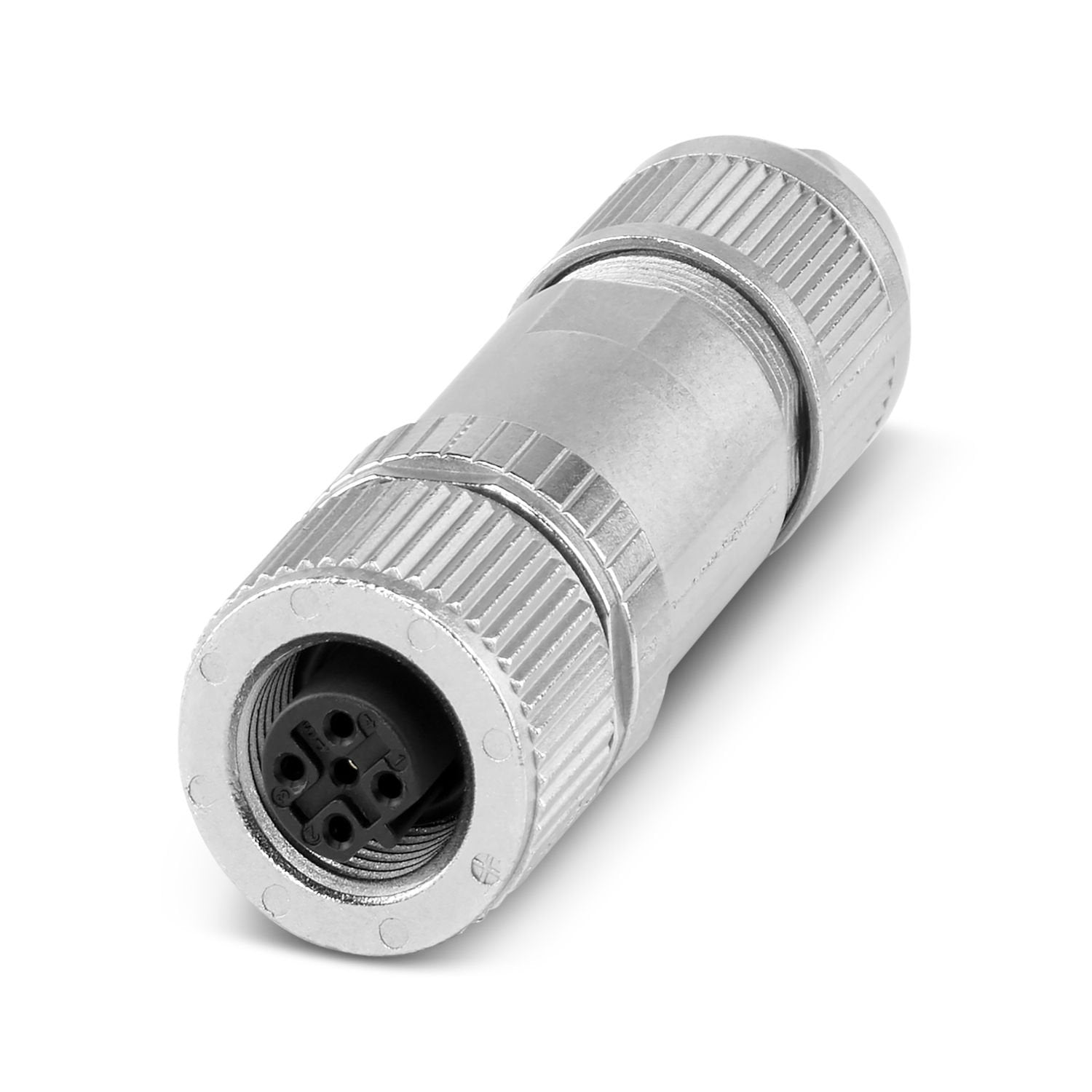 Data connector, INTERBUS (500 kbps), 5-position, shielded, Socket straight M12, coding: B, Push-lock spring connection, knurl material: Zinc die-cast, nickel-plated, external cable diameter 4 mm ... 8 mm