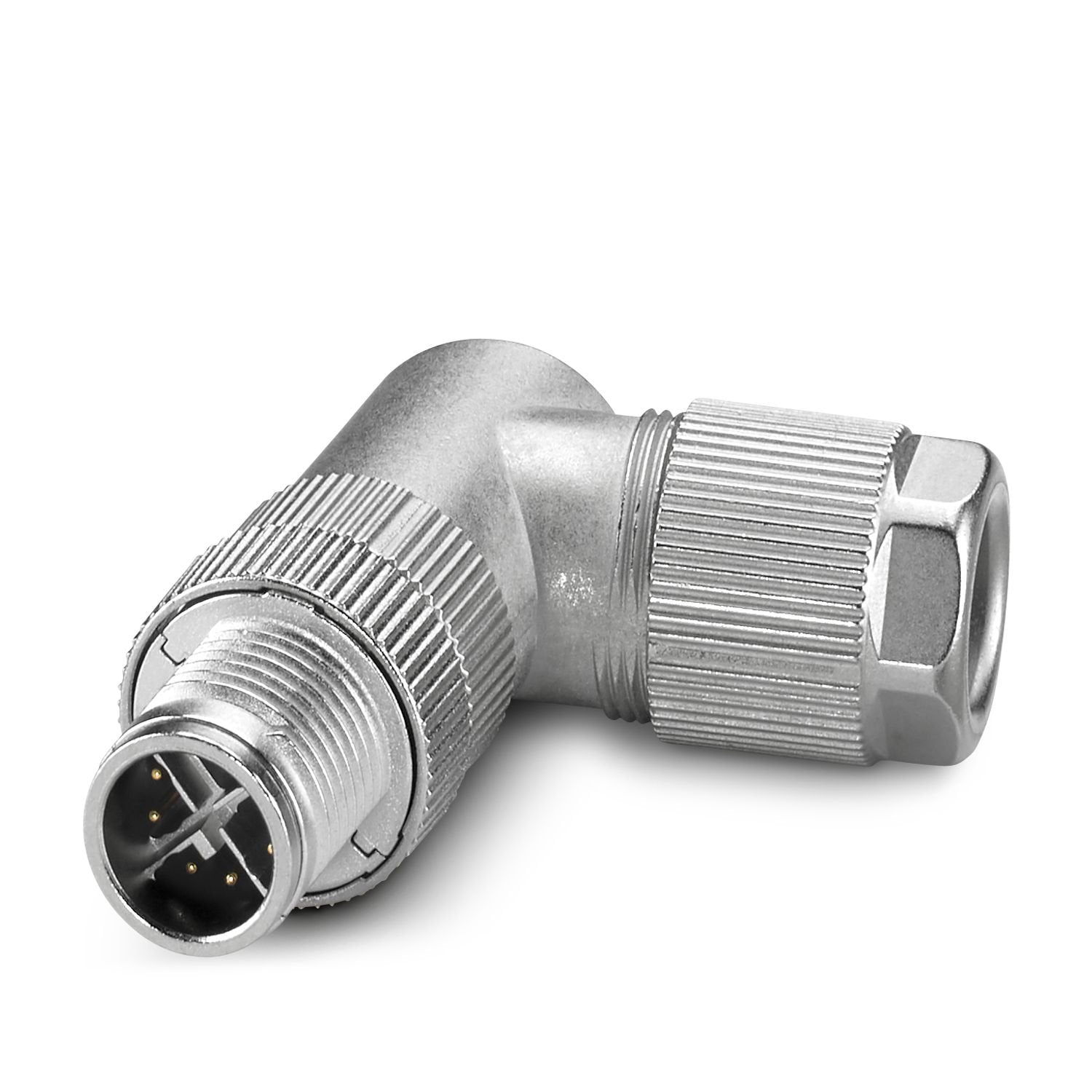 Data connector, Ethernet CAT6 A (10 Gbps), 8-position, shielded, Plug angled M12 SPEEDCON, coding: X, Piercecon® fast connection, knurl material: Zinc die-cast, nickel-plated, external cable diameter 4 mm ... 8 mm