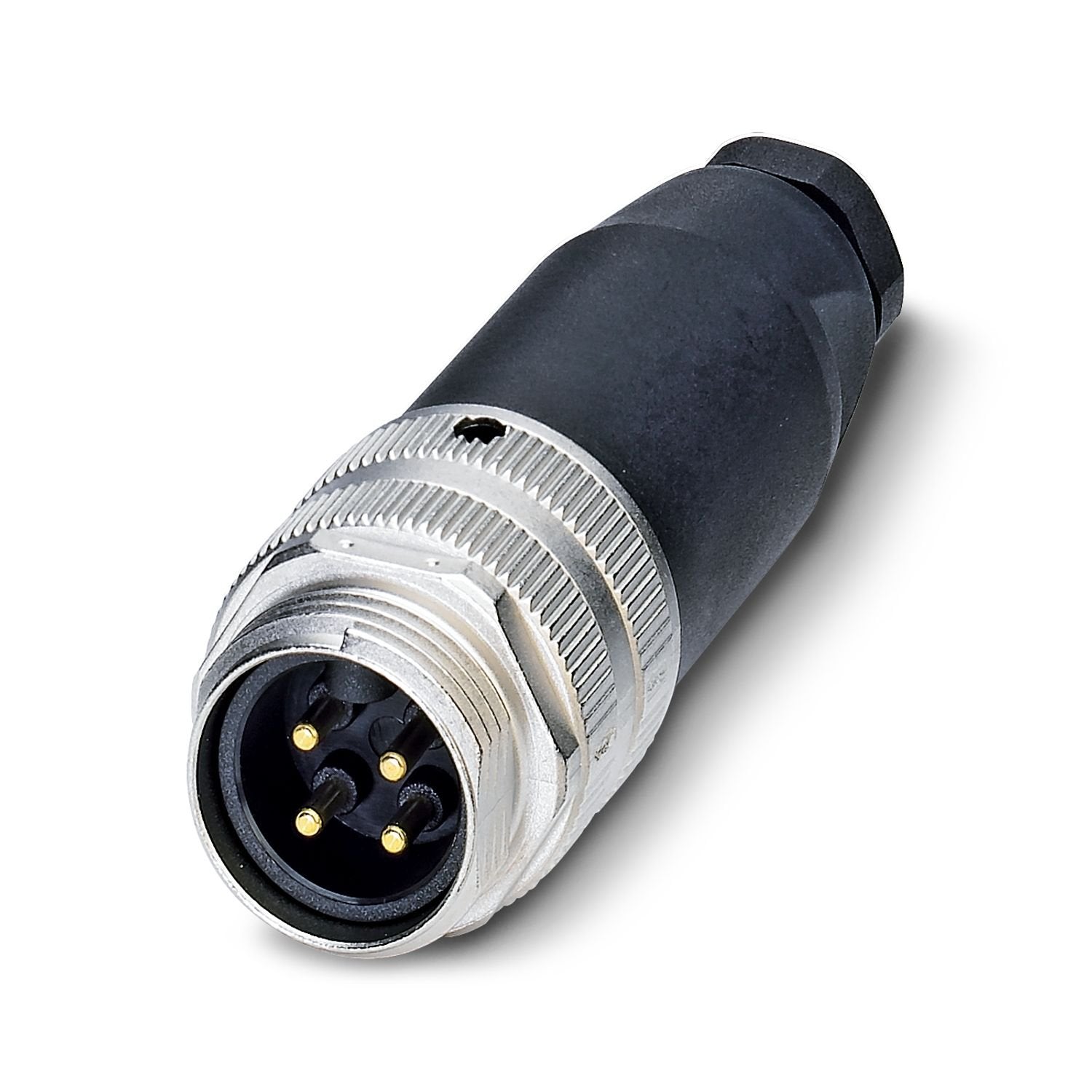Connector, Universal, 4-position, Plug straight 7/8"-16UNF, coding: A, Screw connection, knurl material: Zinc die-cast, nickel-plated, cable gland Pg9, external cable diameter 6 mm ... 8 mm, Contact 4 leading