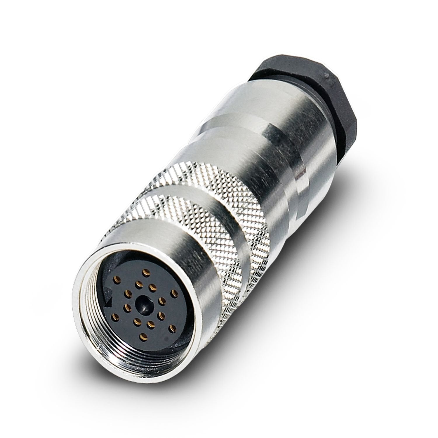 M16 socket, 14-pos., with solder connection, freely configurable, straight, for a 6.0 mm conductor diameter ... 8.0 mm
