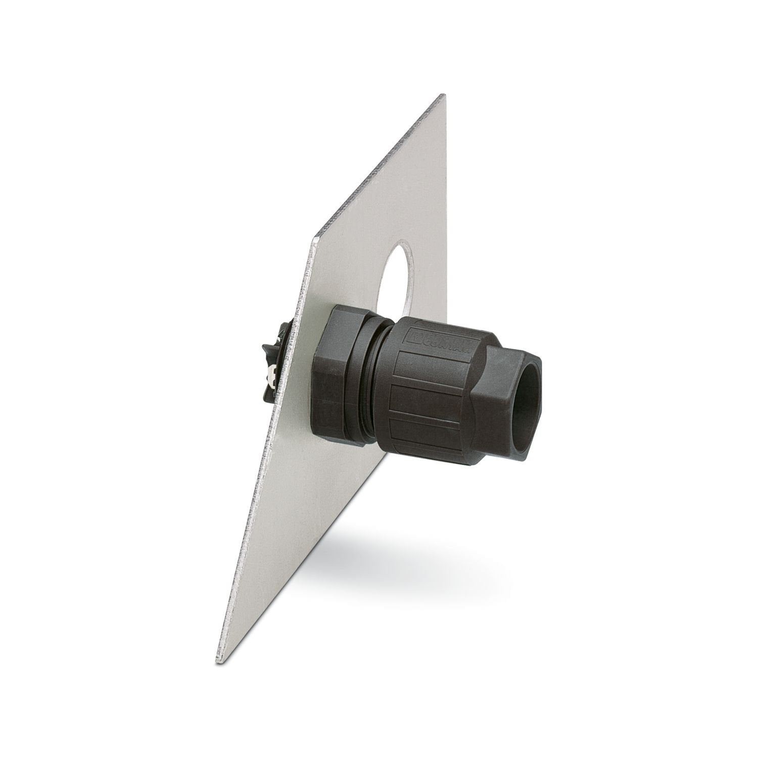 Panel feed-through, for external panel mounting, with manual solder/slip-on connection, 4.8 x 0.8 mm, connecting thread M20x1.5, 4-pos.