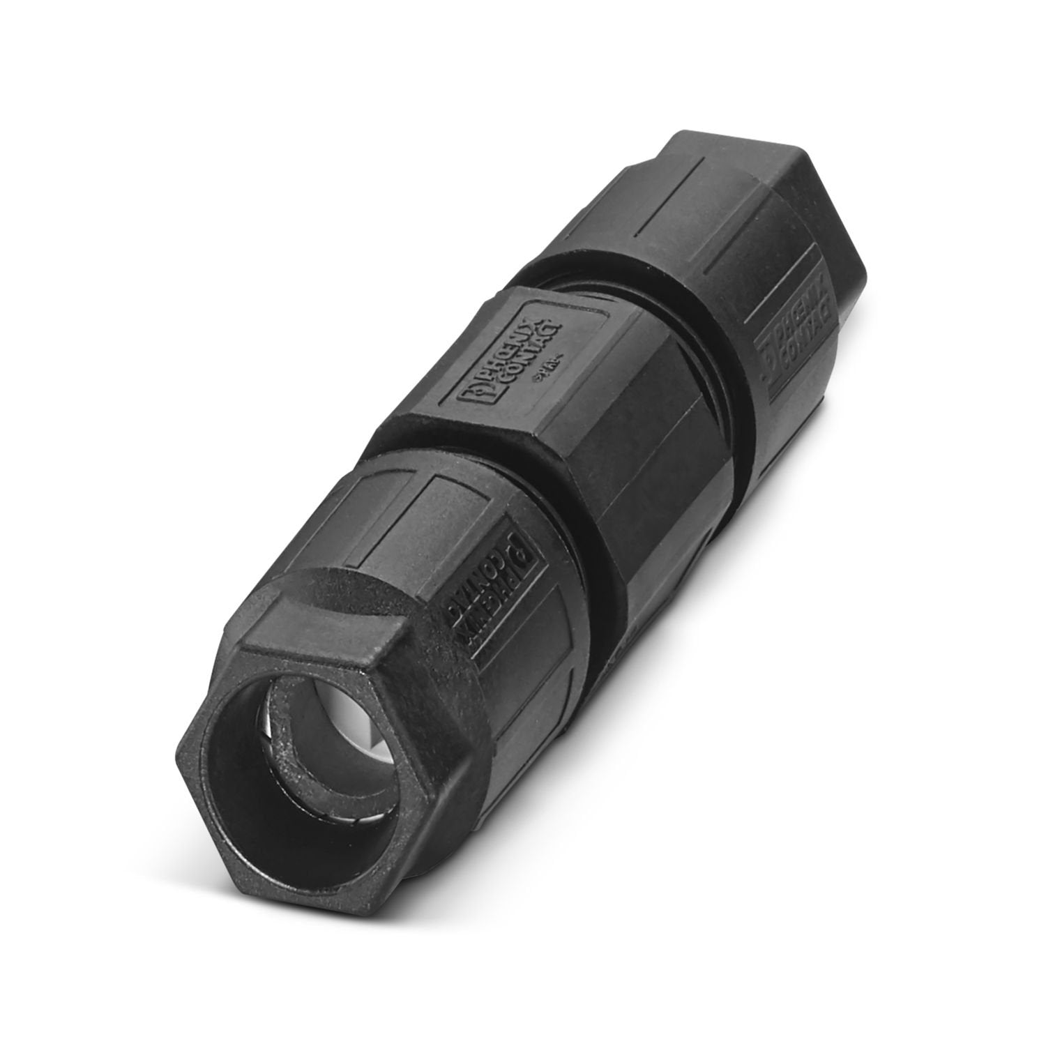 QUICKON cable connector, black, 3+PE-pos., 0.75 mm 2 ... 1.5 mm 2 /500 V/15 A, for a cable diameter of 6 mm ... 12 mm.