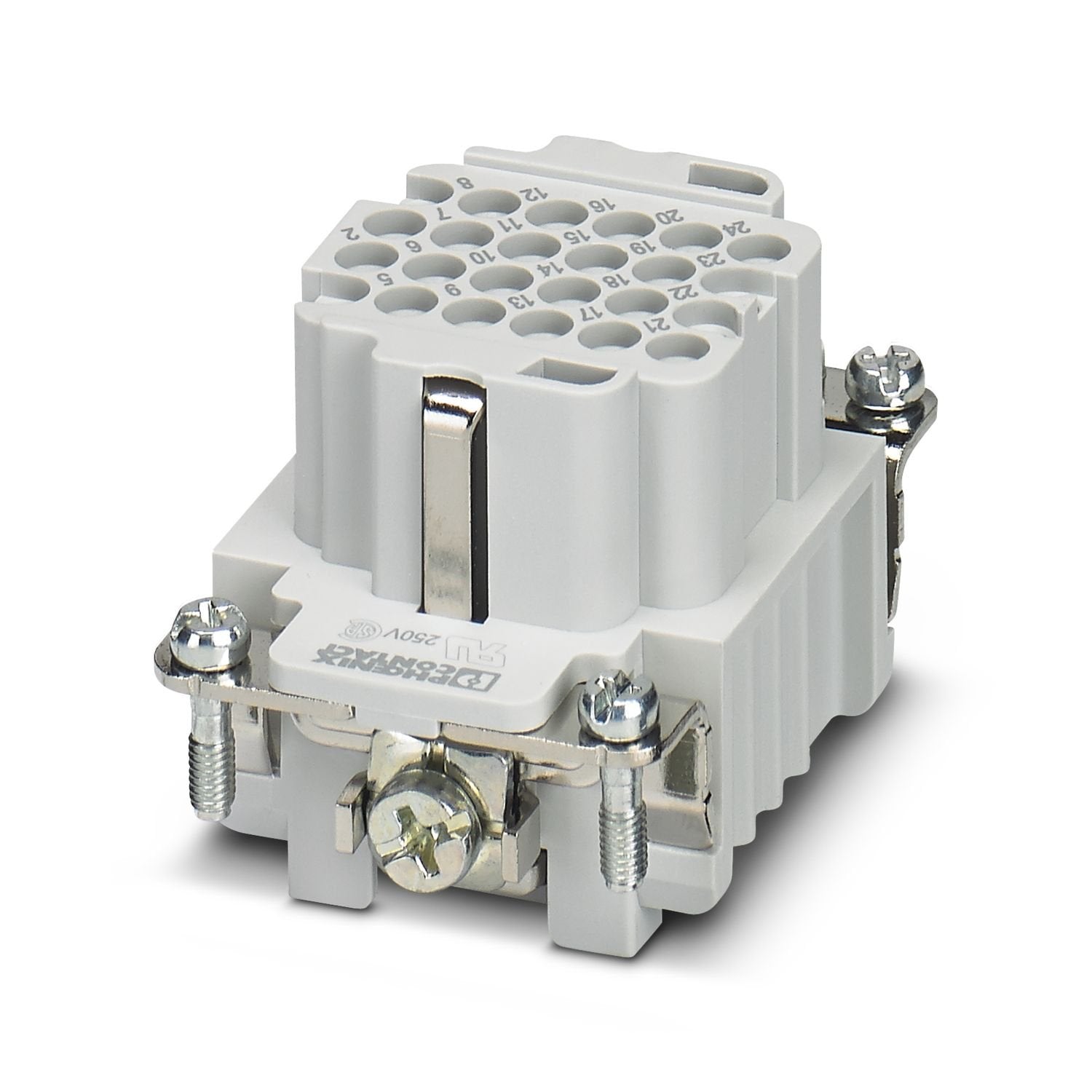 Contact insert, number of positions: 24+PE, size: B6, number of connections per position: 1, Socket, Crimp connection, 250 V, 10 A, 0.14 mm 2 ... 2.5 mm 2 , application: Signal