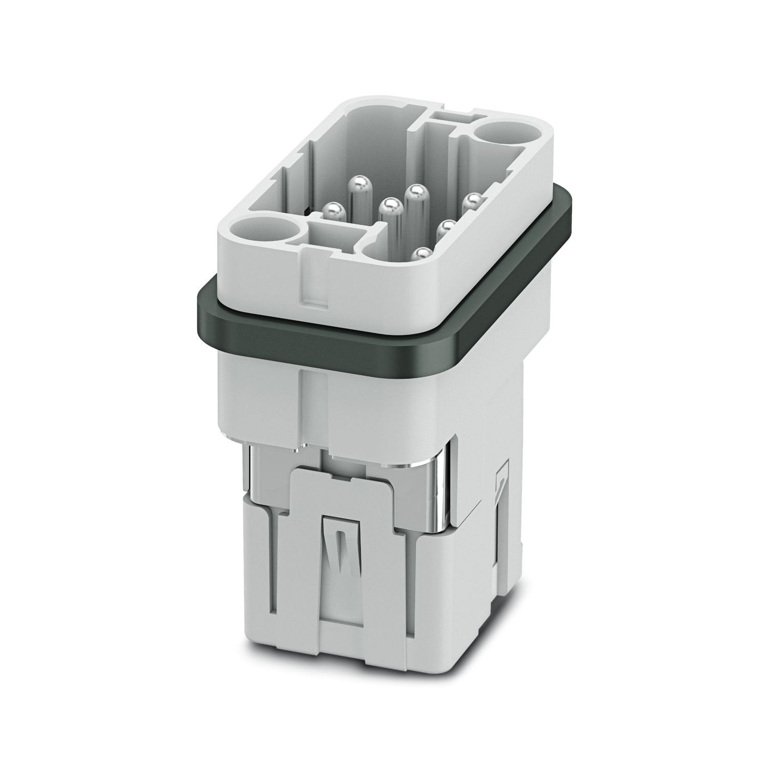 Contact insert, number of positions: 8+PE, size: COM, power contacts: 8, control contacts: 0, number of connections per position: 1, Pin, Push-in connection, 320 V, 16 A, 0.5 mm 2 ... 2.5 mm 2 , application: Power