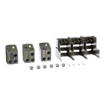 Circuit breaker accessory, PowerPacT P, lug kit, mechanical, 1200A, 3/0 AWG to 750kcmil, unit mount, Al, qty 3 (Circuit breaker accessory PowerPacT P) is a Schneider Electric product. Designed for reliable performance and long service life. Available across Iraq — contact us for pricing and delivery options.
