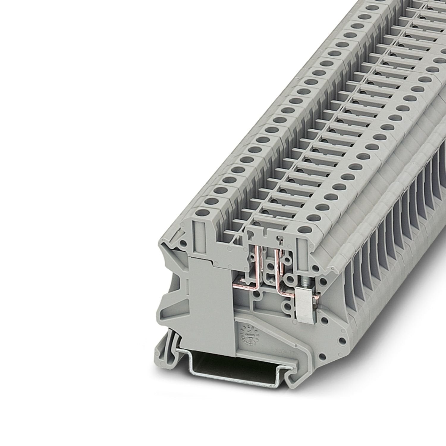 Disconnect terminal block, Current and voltage are determined by the plug used., nom. voltage: 500 V, Thermal continuous current I th : 20 A, connection method: Screw connection, Rated cross section: 4 mm 2 , cross section: 0.14 mm 2 - 6 mm 2 , mounting: NS 35/7,5, NS 35/15, color: gray
