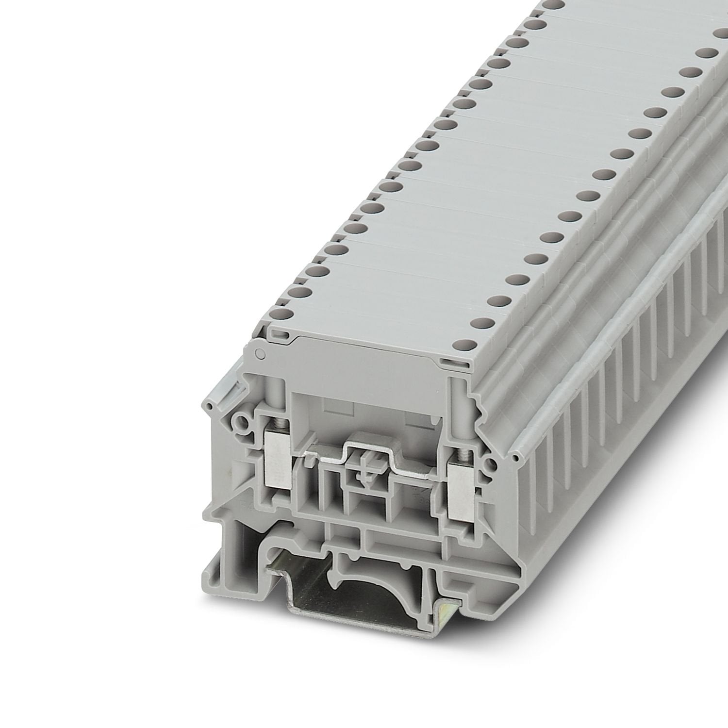 Feed-through terminal block, nom. voltage: 800 V, nominal current: 32 A, number of connections: 2, connection method: Screw connection, Rated cross section: 4 mm 2 , cross section: 0.2 mm 2 - 6 mm 2 , mounting type: NS 35/7,5, NS 35/15, NS 32, color: gray
