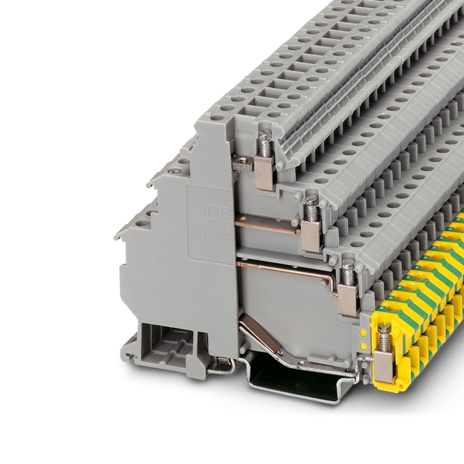 Motor connection terminal block, nom. voltage: 400 V, nominal current: 24 A, connection method: Screw connection, 2nd, 3rd and 4th level, Rated cross section: 2.5 mm 2 , cross section: 0.2 mm 2 - 4 mm 2 , mounting type: NS 35/7,5, NS 35/15, color: gray