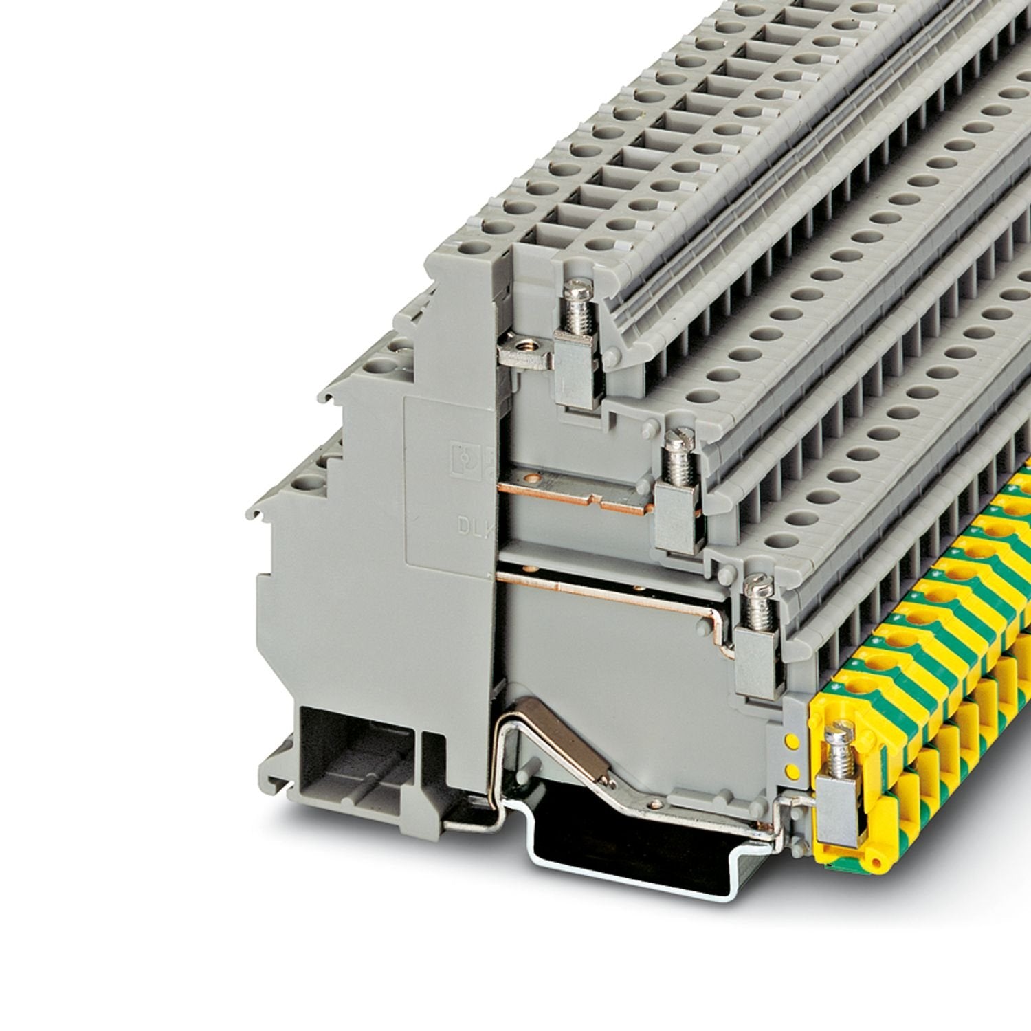 Terminal block, nom. voltage: 400 V, nominal current: 19 A, connection method: Screw connection, Rated cross section: 2.5 mm 2 , cross section: 0.2 mm 2 - 4 mm 2 , mounting type: NS 35/7,5, NS 35/15, color: gray