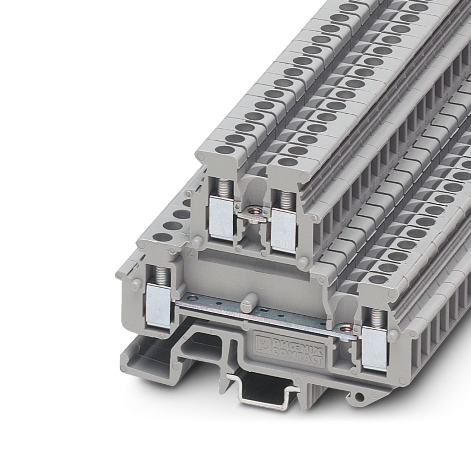 Mini feed-through terminal block, nom. voltage: 500 V, nominal current: 24 A, connection method: Screw connection, 1st and 2nd level, Rated cross section: 2.5 mm 2 , cross section: 0.2 mm 2 - 4 mm 2 , mounting type: NS 15, NS 35/7,5, NS 35/15, color: gray