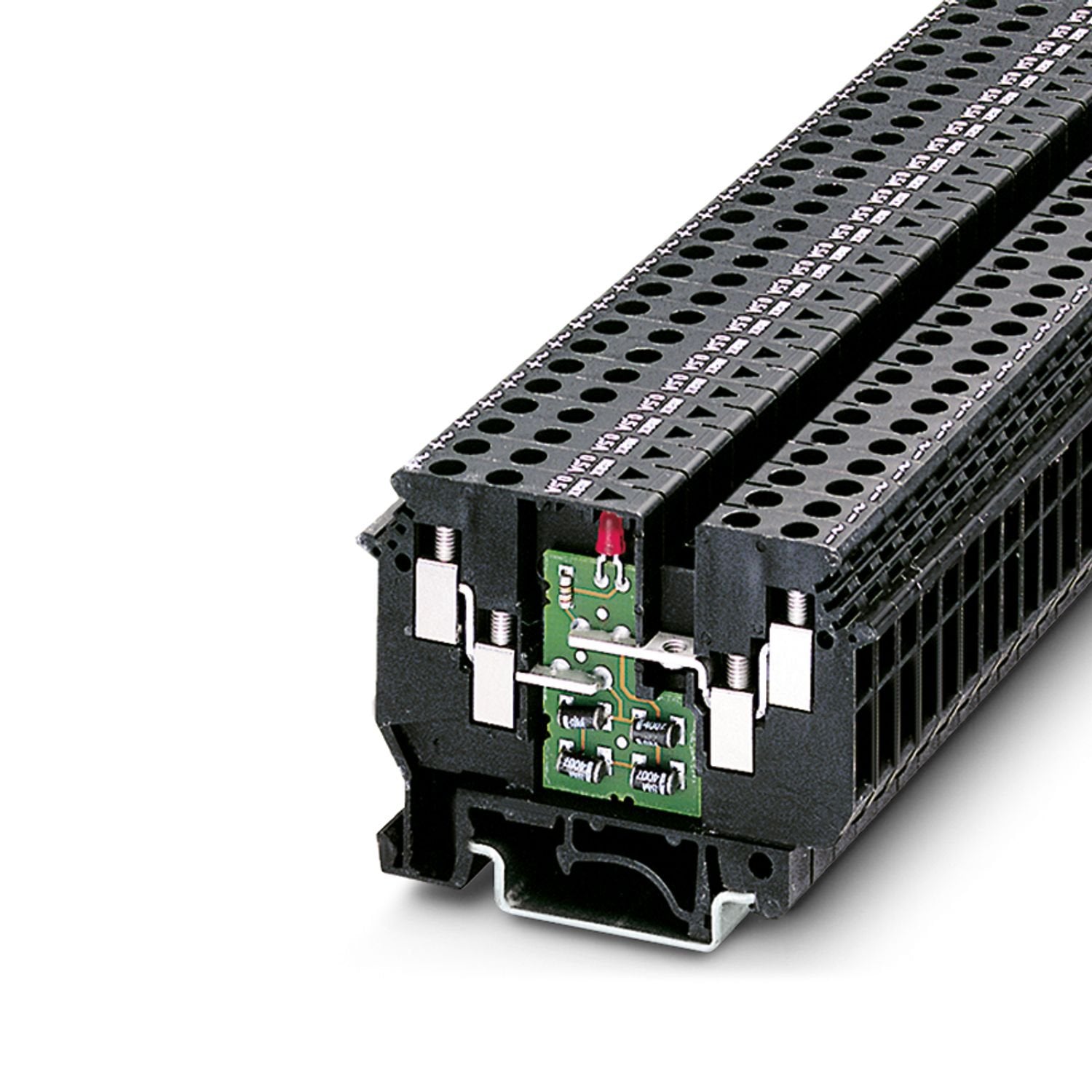 Component terminal block, nom. voltage: 500 V, nominal current: 0.5 A, 1 level, connection method: Screw connection, Rated cross section: 4 mm 2 , cross section: 0.2 mm 2 - 6 mm 2 , mounting: NS 35/7,5, NS 35/15, NS 32, color: black
