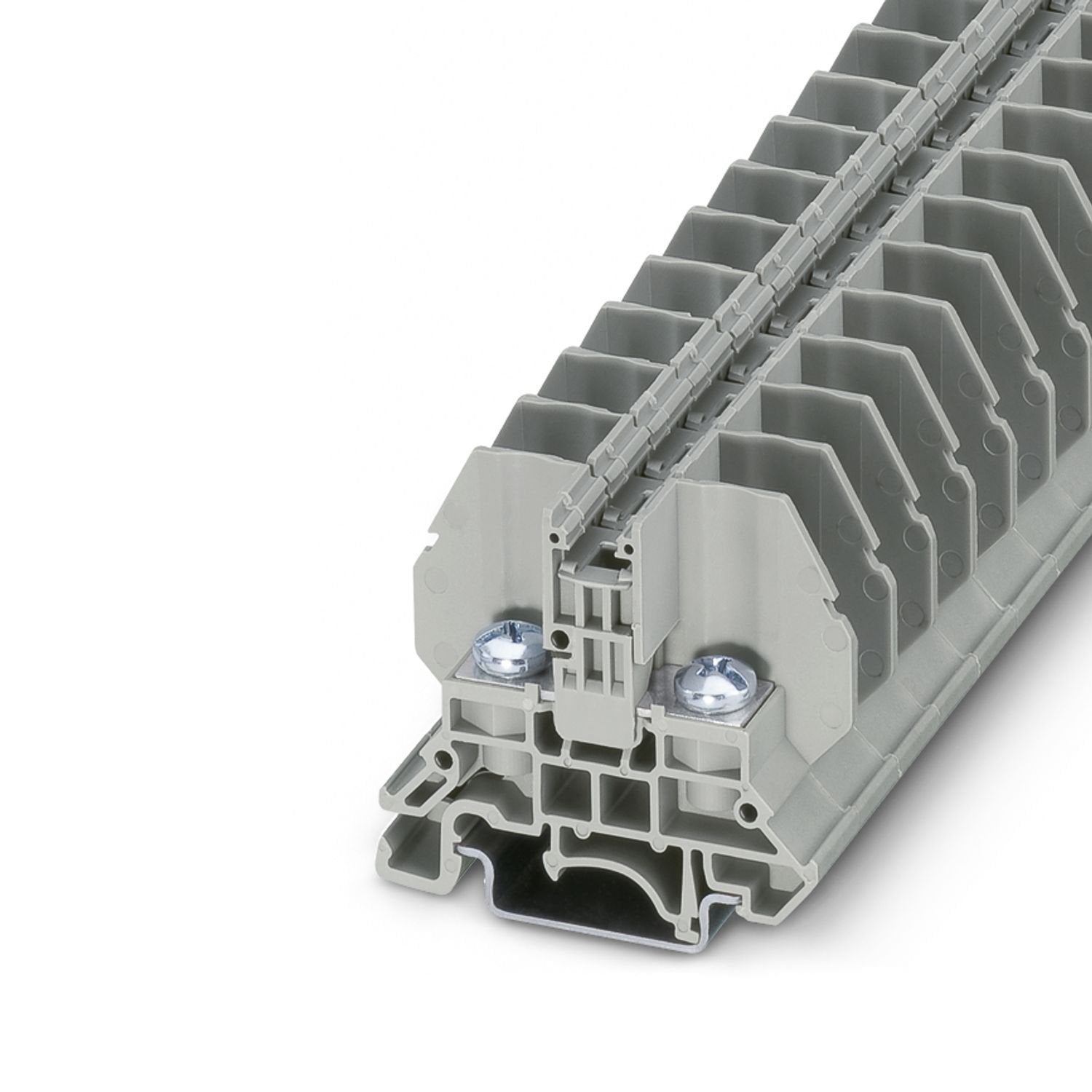 Feed-through terminal block with bolt connection method, cross section: 0.1 - 10 mm 2 , AWG: 26 - 8, width 13 mm, color: gray