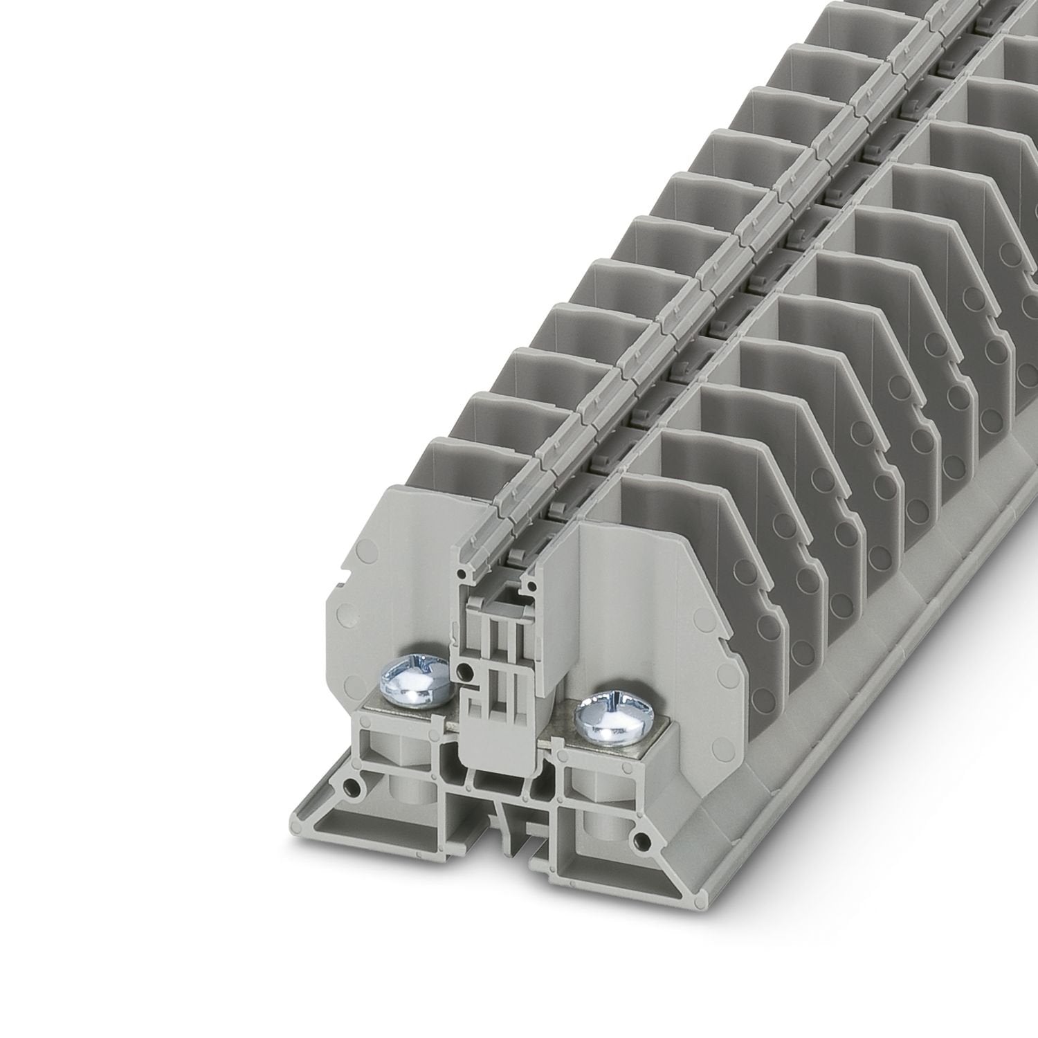 Feed-through terminal block with bolt connection method, cross section: 0.1 - 10 mm 2 , AWG: 26 - 8, width 13 mm, color: gray