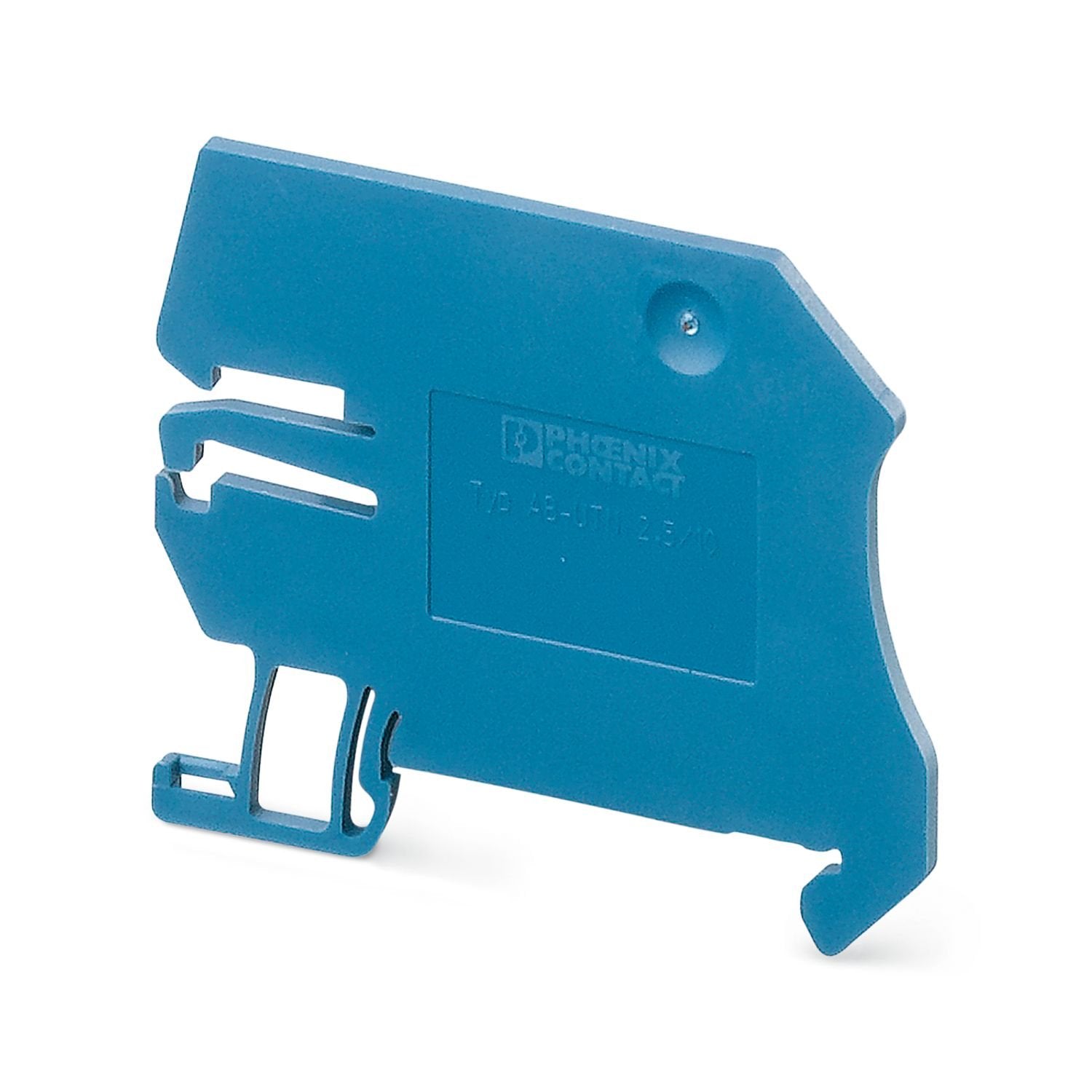 Support bracket, Bracket for busbars, set every 20 cm, depth: 46.9 mm, width: 2.2 mm, height: 58.4 mm, number of positions: 1, color: blue