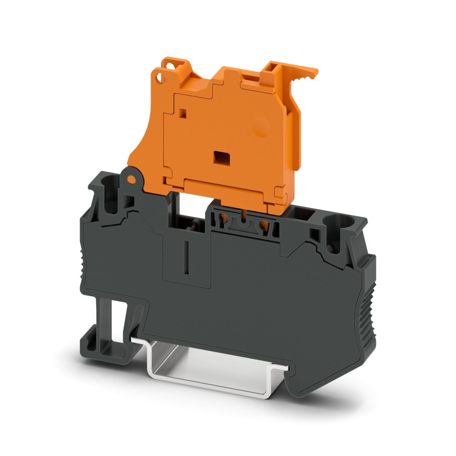 Lever-type disconnect terminal block, nom. voltage: 500 V, nominal current: 20 A, connection method: Spring-cage connection, Rated cross section: 4 mm 2 , cross section: 0.08 mm 2 - 6 mm 2 , mounting: NS 35/7,5, NS 35/15, color: black/orange