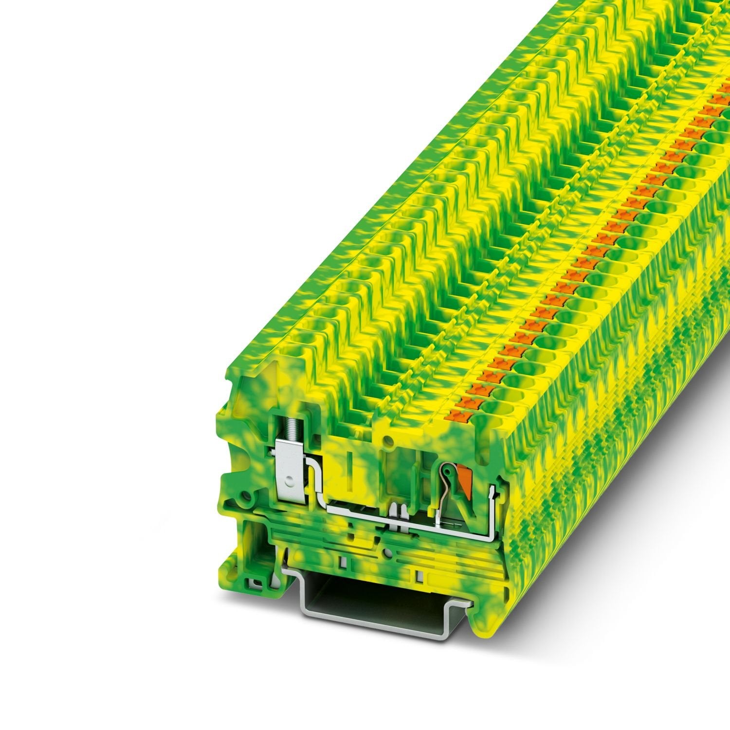 Protective conductor terminal block, connection method: Push-in connection, Rated cross section: 2.5 mm 2 , cross section: 0.14 mm 2 - 4 mm 2 , connection method: Screw connection, Rated cross section: 2.5 mm 2 , cross section: 0.14 mm 2 - 4 mm 2 , mounting: NS 35/7,5, NS 35/15, color: green-yellow