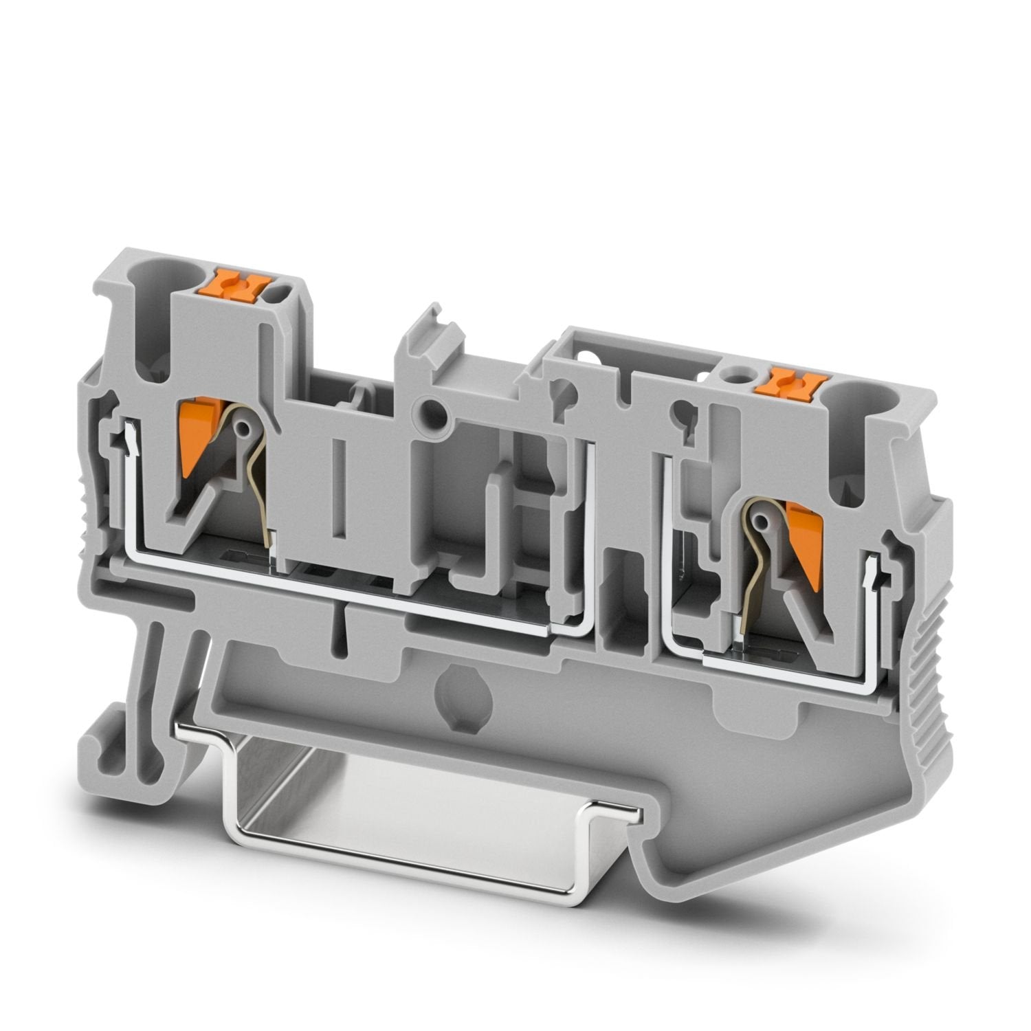 Disconnect terminal block, Current and voltage are determined by the plug used., nom. voltage: 400 V, nominal current: 20 A, connection method: Push-in connection, Rated cross section: 2.5 mm 2 , cross section: 0.14 mm 2 - 4 mm 2 , mounting: NS 35/7,5, NS 35/15, color: gray