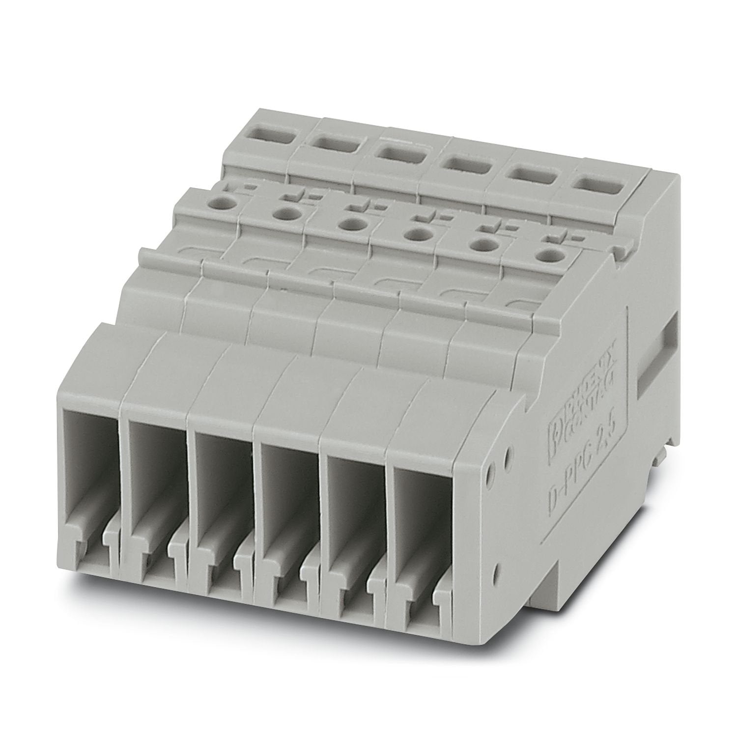 COMBI coupling, nom. voltage: 500 V, nominal current: 24 A, number of connections: 6, number of positions: 6, connection method: Push-in connection, Rated cross section: 2.5 mm 2 , 1 level, cross section: 0.14 mm 2 - 4 mm 2 , color: gray