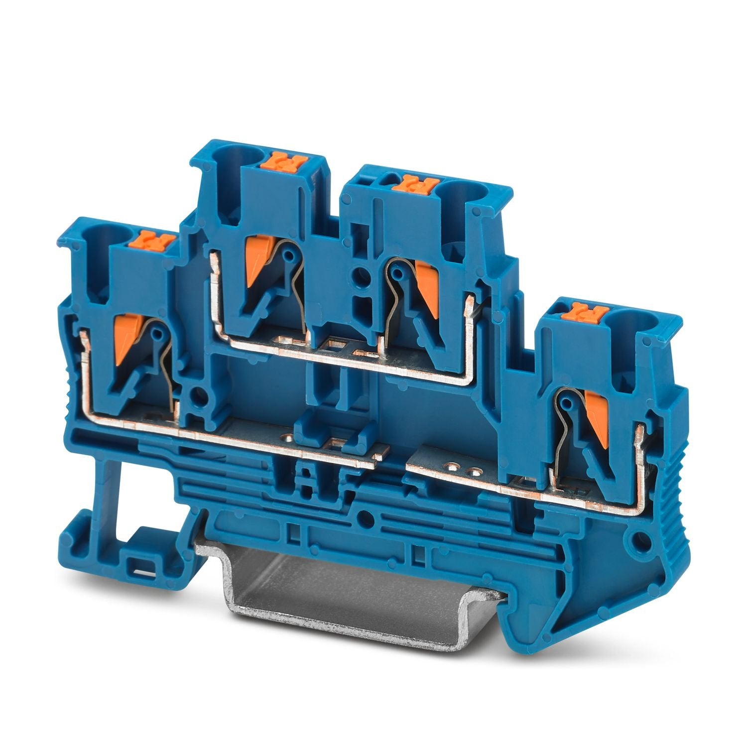 Component terminal block, for installing components that can be individually selected, nom. voltage: 500 V, nominal current: 22 A, connection method: Push-in connection, Rated cross section: 2.5 mm 2 , cross section: 0.14 mm 2 - 4 mm 2 , mounting type: NS 35/7,5, NS 35/15, color: blue