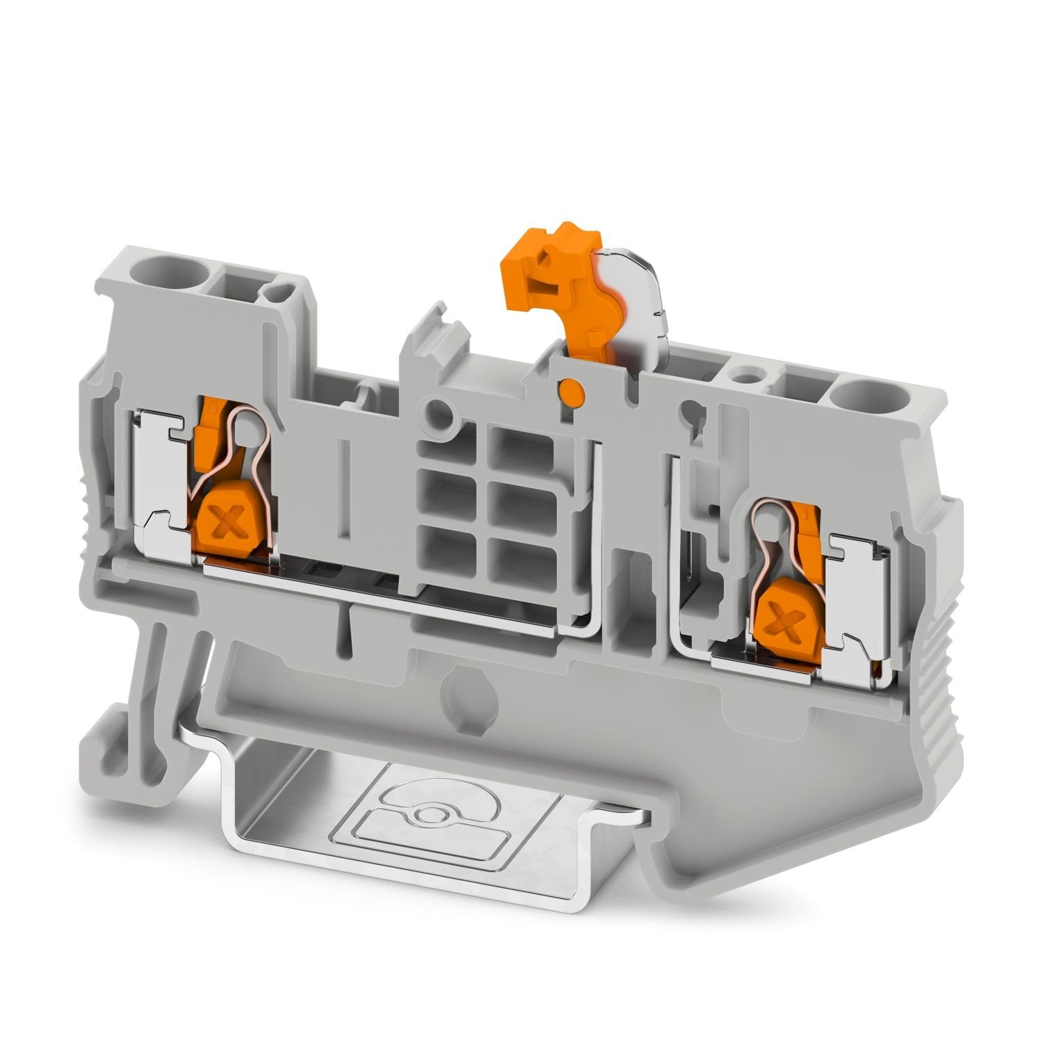 Knife-disconnect terminal block, nom. voltage: 500 V, nominal current: 20 A, connection method: Push-X-connection, Rated cross section: 2.5 mm 2 , cross section: 0.5 mm 2 - 4 mm 2 , mounting: NS 35/7,5, NS 35/15, color: gray