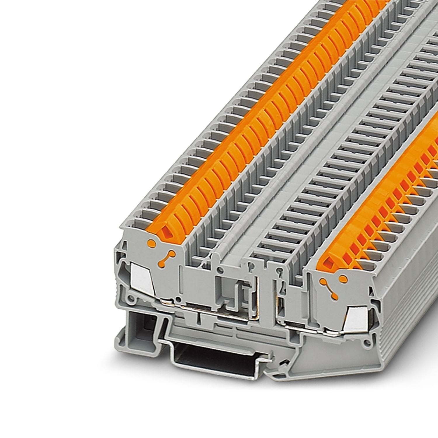Disconnect terminal block, Current and voltage are determined by the plug used., nom. voltage: 500 V, nominal current: 20 A, 1 level, connection method: Quick connection, Rated cross section: 2.5 mm 2 , cross section: 0.5 mm 2 - 2.5 mm 2 , mounting: NS 35/7,5, NS 35/15, color: gray