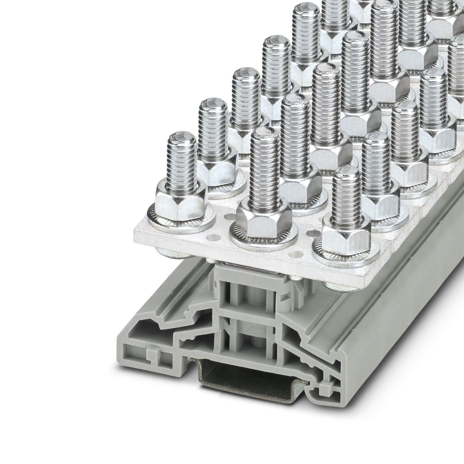High-current connector, nom. voltage: 1000 V, nominal current: 150 A, number of connections: 2, connection method: Bolt connection, Rated cross section: 50 mm 2 , mounting type: NS 35/7,5, NS 35/15, color: gray