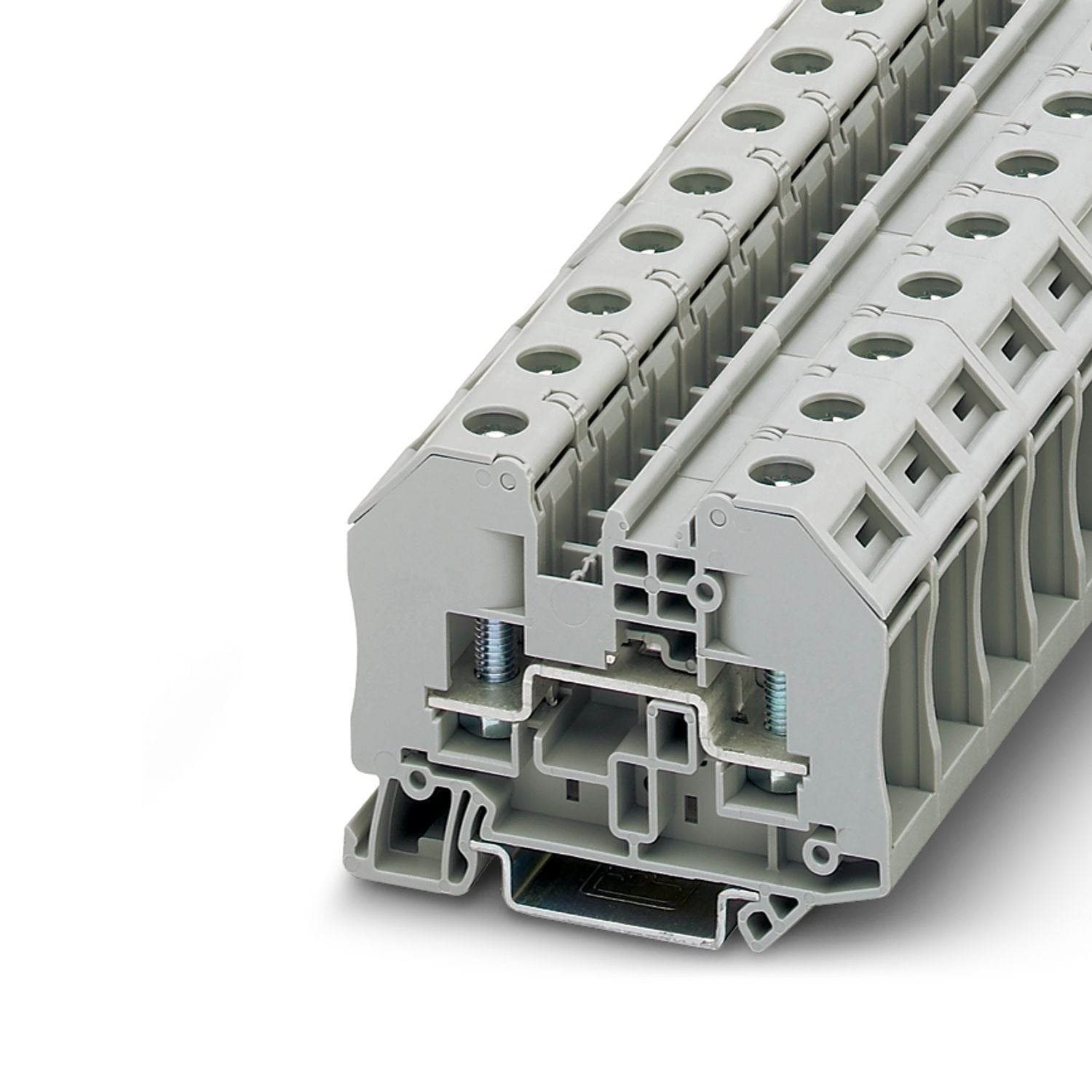 Bolt connection terminal block, nom. voltage: 1000 V, nominal current: 41 A, number of connections: 2, connection method: Bolt connection, Rated cross section: 6 mm 2 , mounting type: NS 35/7,5, NS 35/15, color: gray