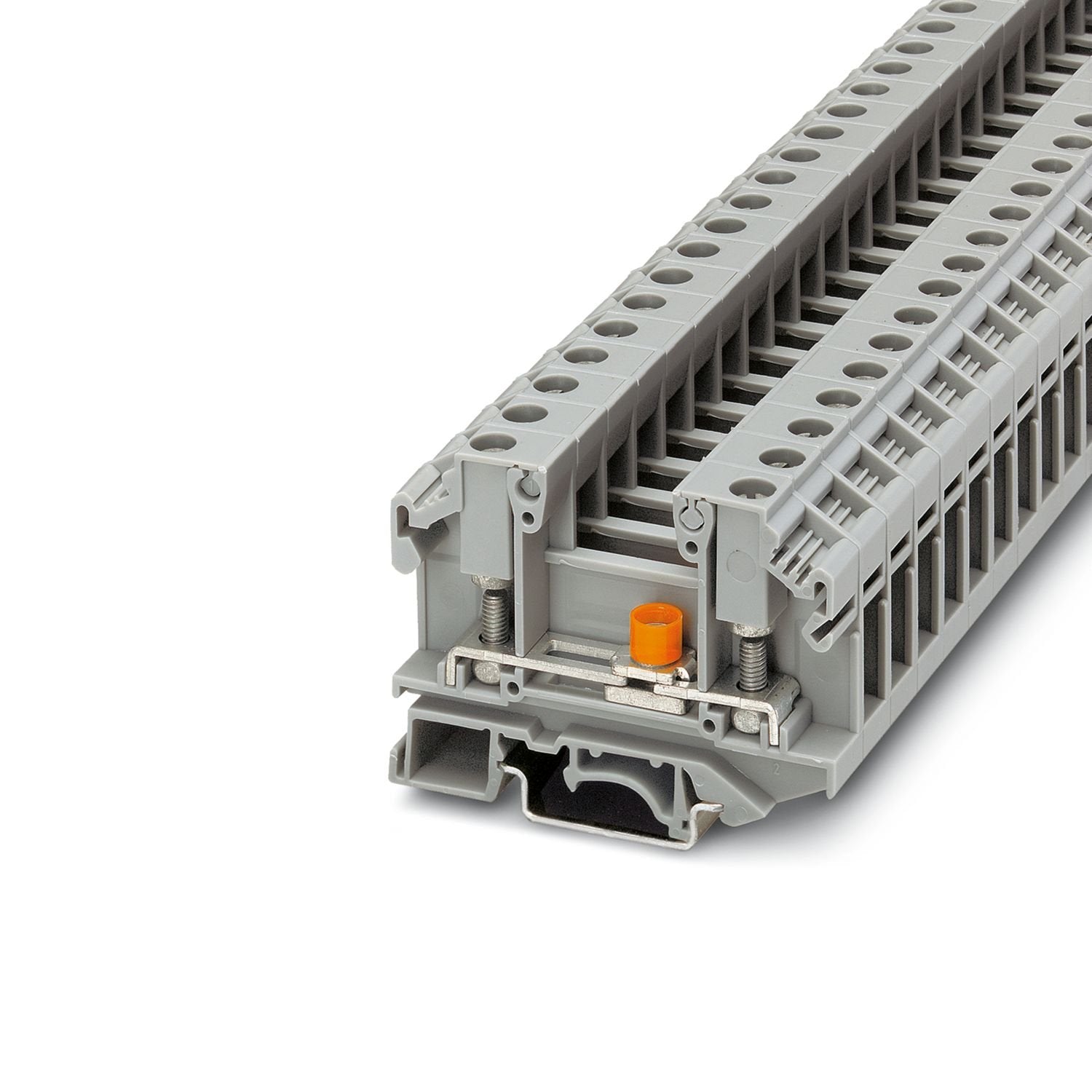Disconnect terminal block, with disconnect slide, nom. voltage: 1000 V, nominal current: 36 A, connection method: Bolt connection, Rated cross section: 6 mm 2 , mounting: NS 35/7,5, NS 35/15, NS 32, color: gray