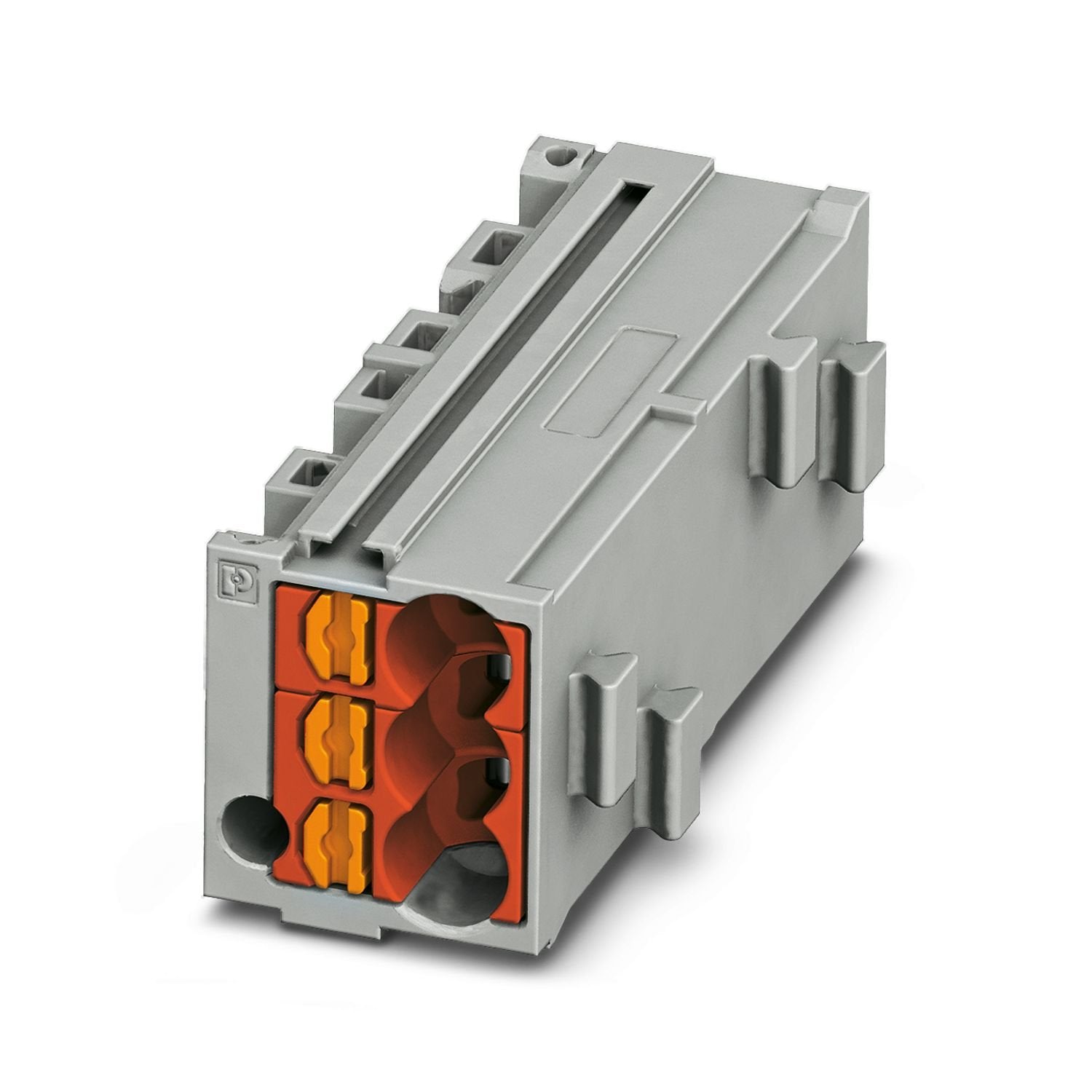 Marshalling patchboard, nom. voltage: 500 V, nominal current: 17.5 A, connection method: Push-in connection, cross section: 0.14 mm 2 - 2.5 mm 2 , mounting: for snapping onto a DIN rail adapter, for snapping onto a cover flange, color: gray, color of connection elements: red