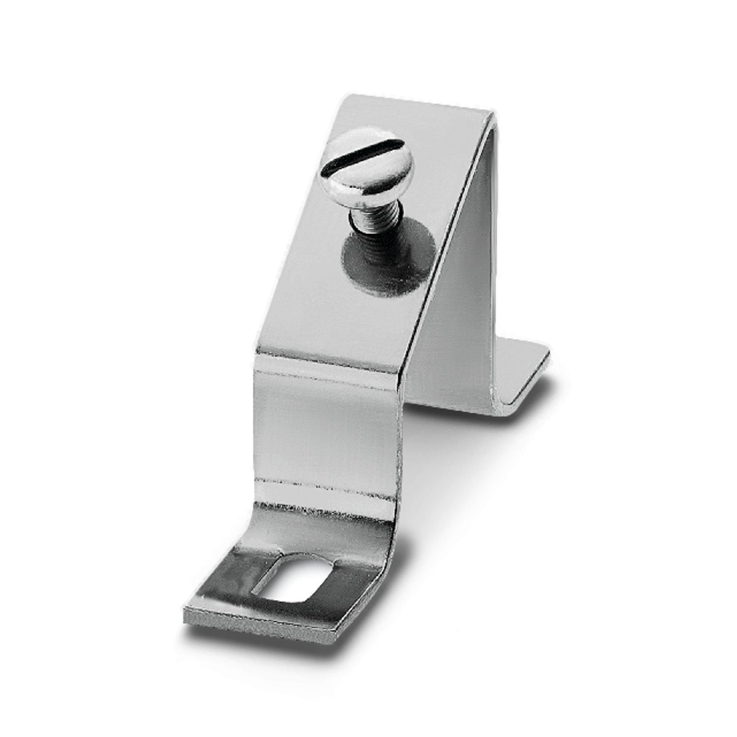 Angled brackets with M6 screw, for fixing DIN rails at an angle of 30°, height: 46 mm