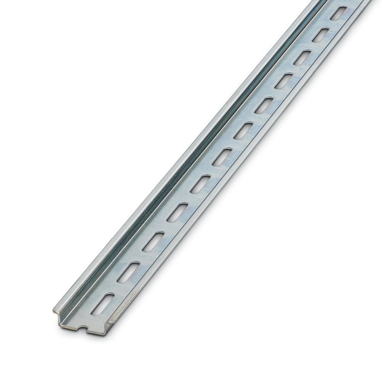 DIN rail perforated, Pack of 10 (20 m), acc. to EN 60715, material: Steel, galvanized, white passivated, Standard profile, color: silver-colored