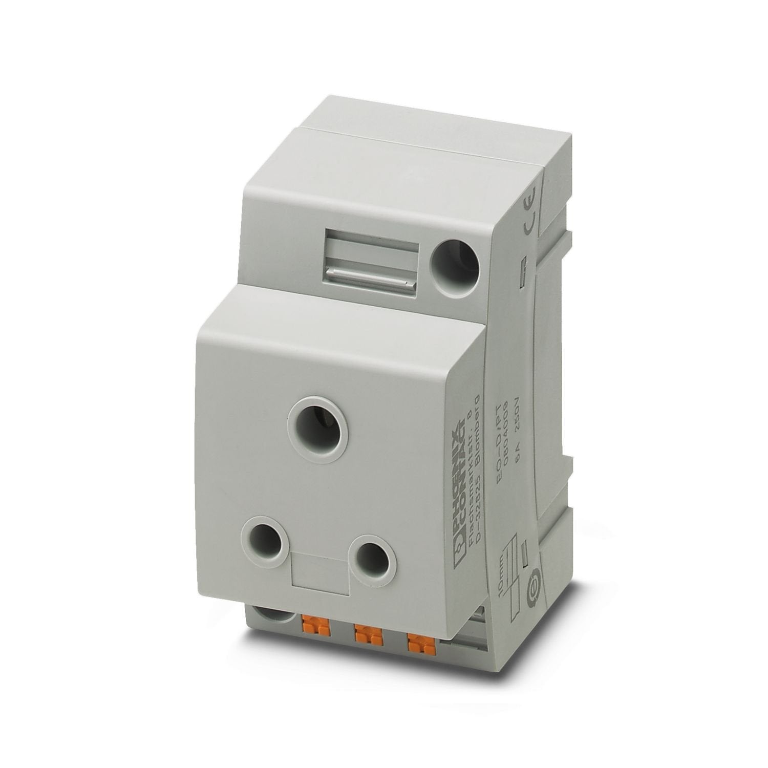 Socket, for India/Africa and other countries, Type: D, connection method: Push-in spring connection, color: gray, nom. voltage: 250 V AC (50 Hz), nominal current: 6 A, for mounting on a DIN rail in the service interface or direct mounting, Country marking: India / Africa