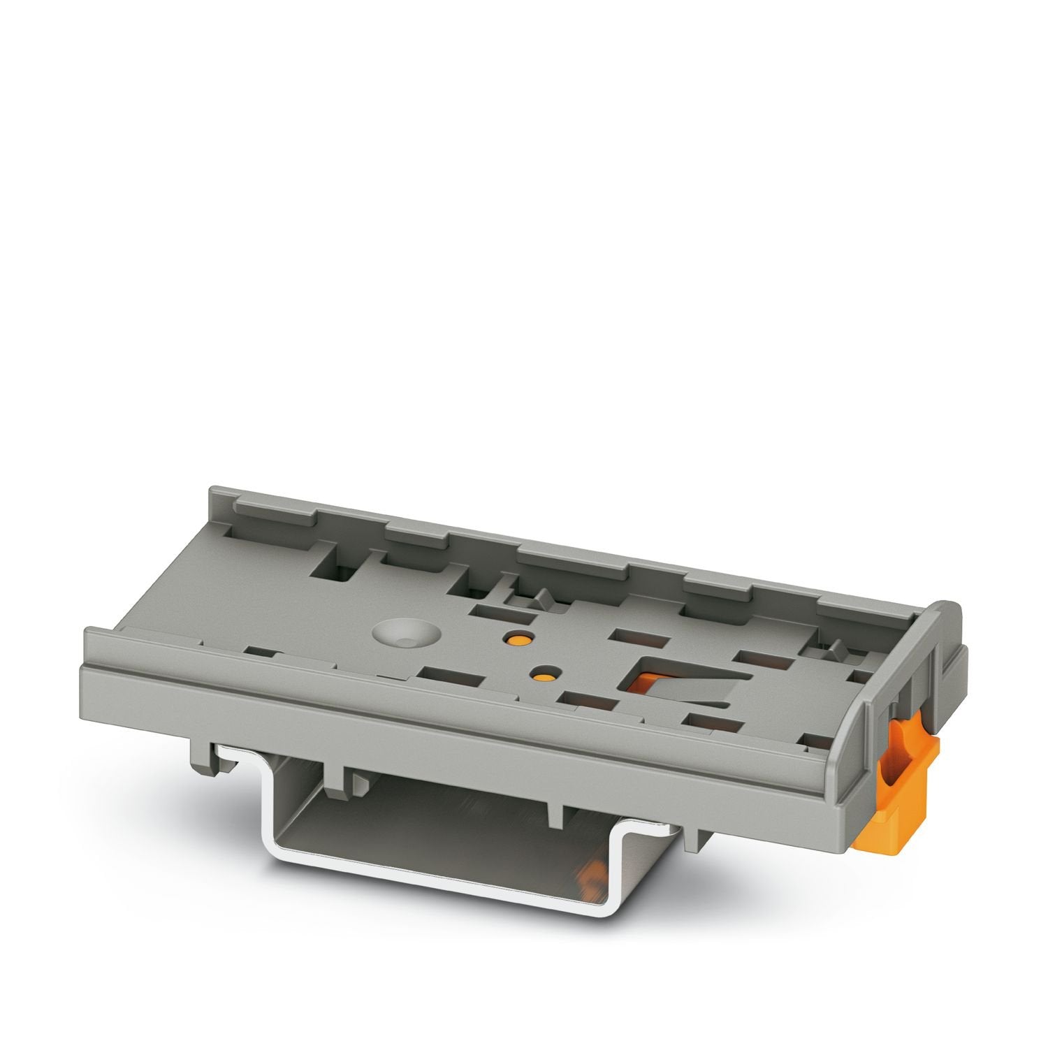 DIN rail adapter, for NS 35 and NS 15 for accommodating 2.5 mm 2 , 4 mm 2 , and 10 mm 2 FIX blocks in vertical direction, color: gray