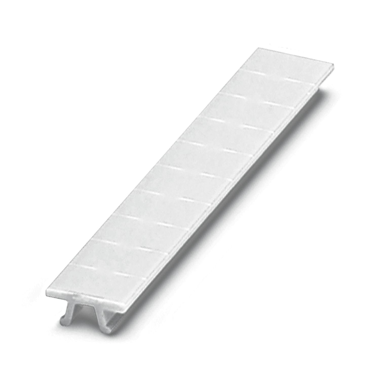 Zack marker strip, Strip, white, unmarked, can be labeled with: PLOTMARK, CMS-P1-PLOTTER, mounting type: latching, for terminal block width: 6.2 mm, Number of individual labels: 10, text field height: 10.5 mm, text field width: 6.15 mm