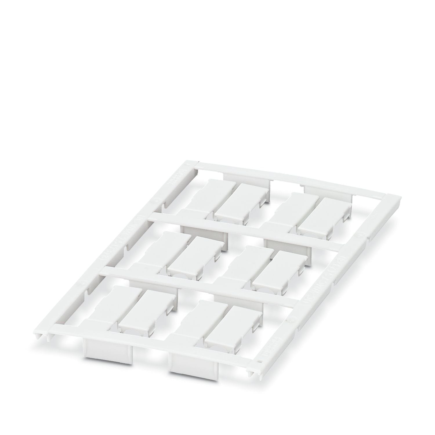 Conductor marker, Sheet, white, unmarked, can be labeled with: BLUEMARK E.CARD, BLUEMARK ID COLOR, BLUEMARK ID, BLUEMARK CLED, PLOTMARK, CMS-P1-PLOTTER, cable diameter range: 5 ... 7.5 mm, mounting type: clip on, Number of individual labels: 6, text field height: 8 mm, text field width: 23 mm