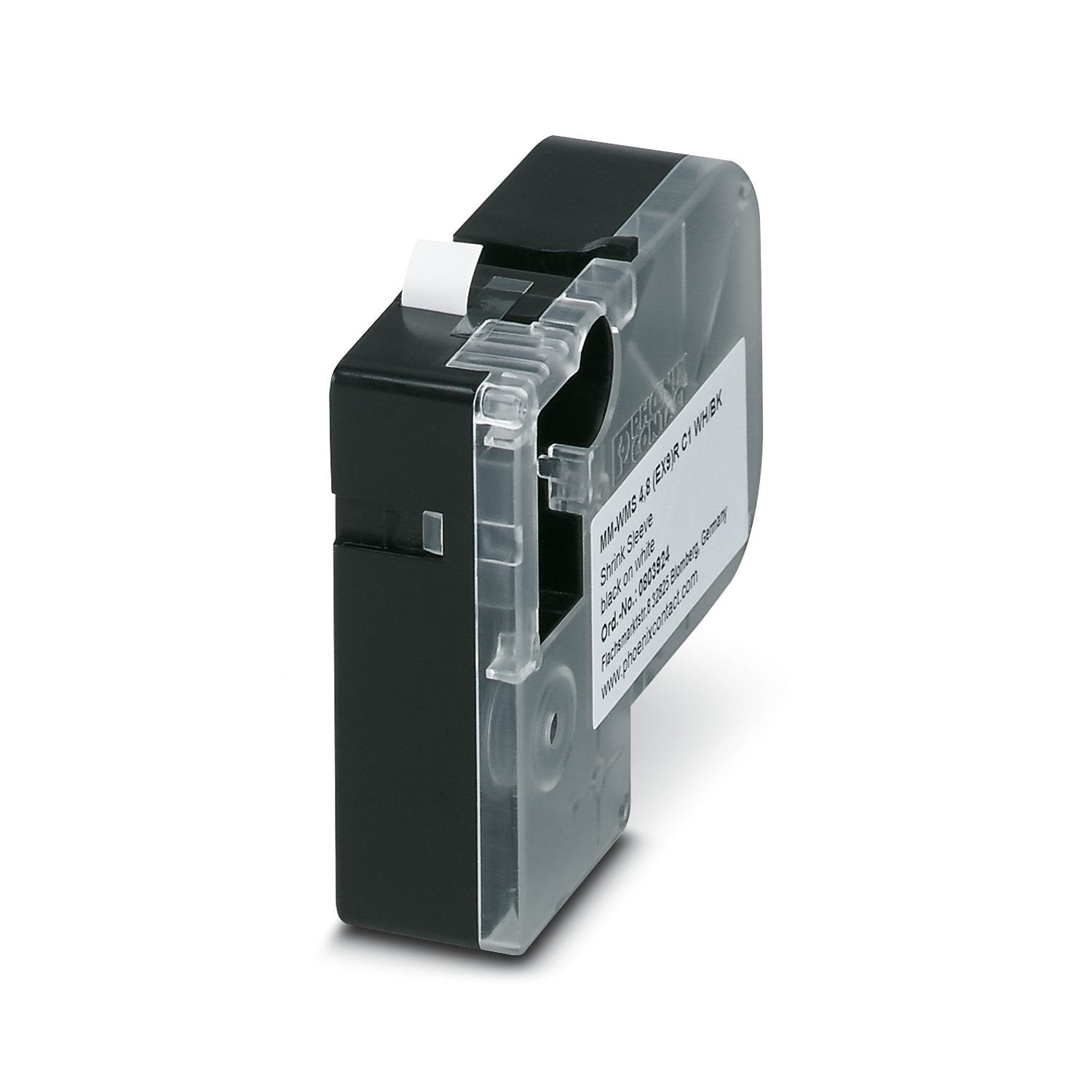 Shrink sleeve, Roll, white/black, unmarked, can be labeled with: THERMOFOX, THERMOMARK GO, THERMOMARK GO.K, cable diameter range: 1.6 ... 4.8 mm, mounting type: slide-on, Number of individual labels: 1, roll length: 1.8 m, text field height: 5.4 mm, text field width: 1800 mm
