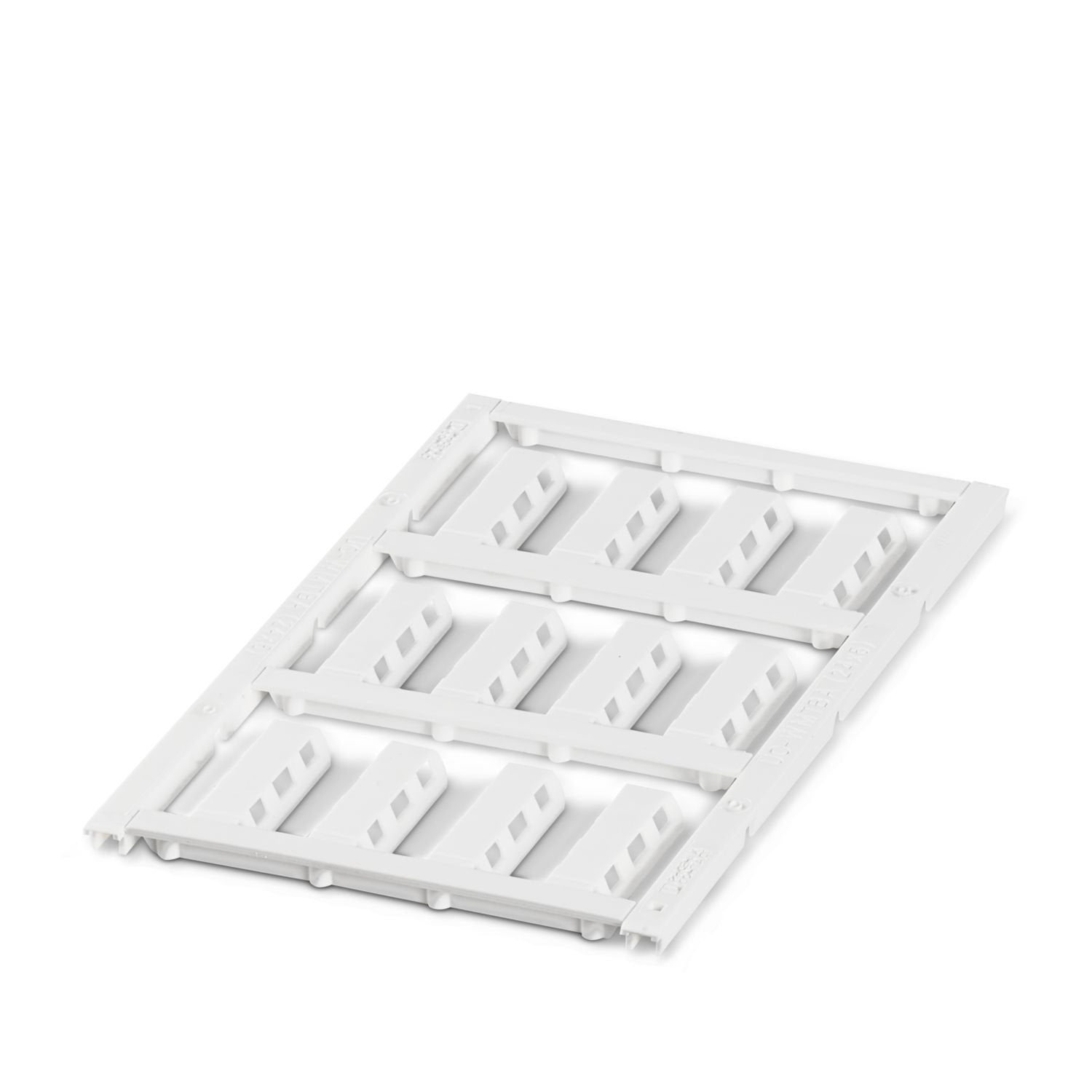 Cable marker, Sheet, white, unmarked, can be labeled with: BLUEMARK E.CARD, BLUEMARK ID COLOR, BLUEMARK ID, BLUEMARK CLED, PLOTMARK, CMS-P1-PLOTTER, mounting type: Assembly with cable ties, cable diameter: > 4 mm, Number of individual labels: 12, text field height: 5 mm, text field width: 24 mm