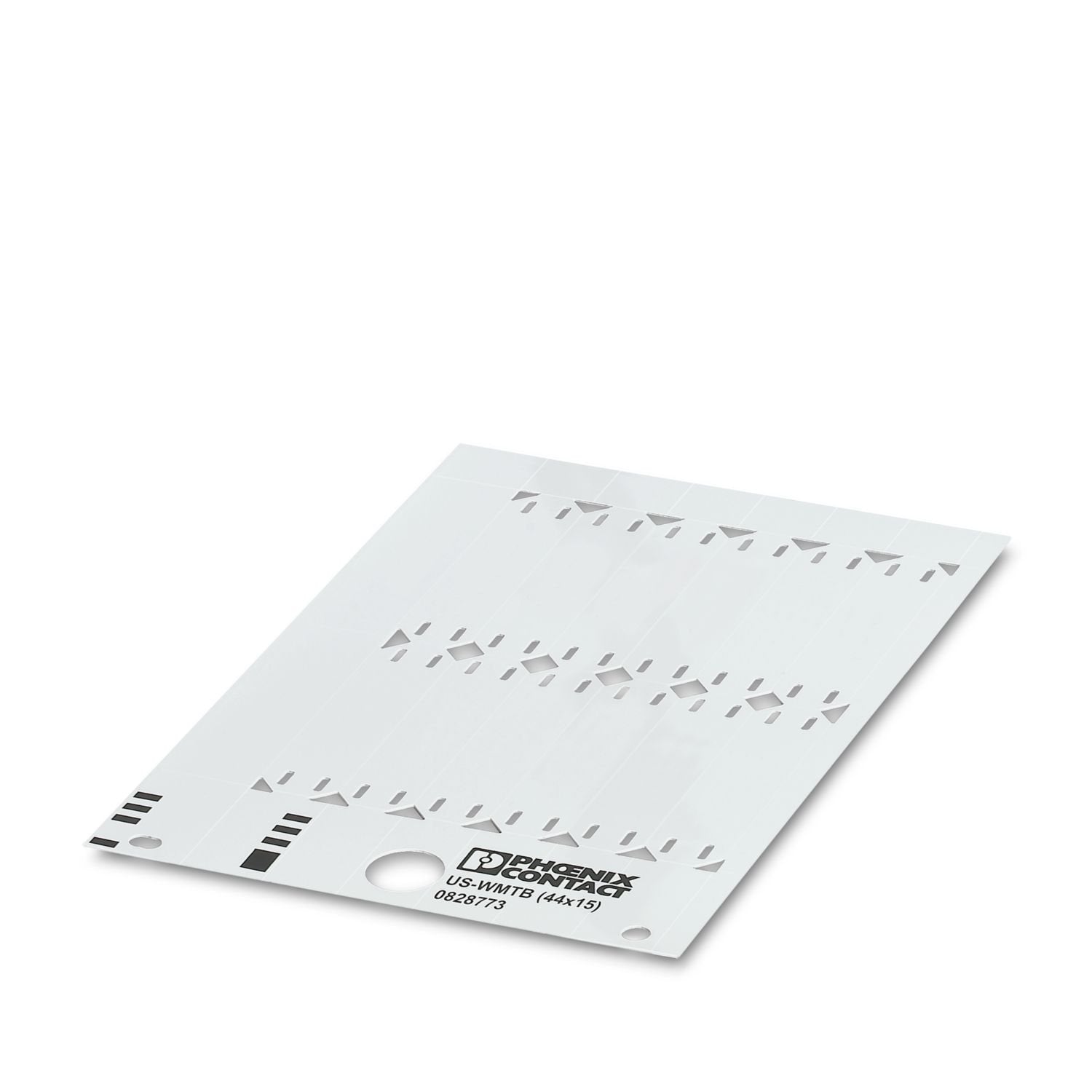 Cable marker, Card, white, unmarked, can be labeled with: BLUEMARK ID COLOR, BLUEMARK ID, THERMOMARK PRIME, THERMOMARK CARD 2.0, THERMOMARK CARD, THERMOMARK PRIME 2.0, mounting type: Assembly with cable ties, cable diameter: > 13 mm, Number of individual labels: 12, text field height: 15 mm, text field width: 44 mm