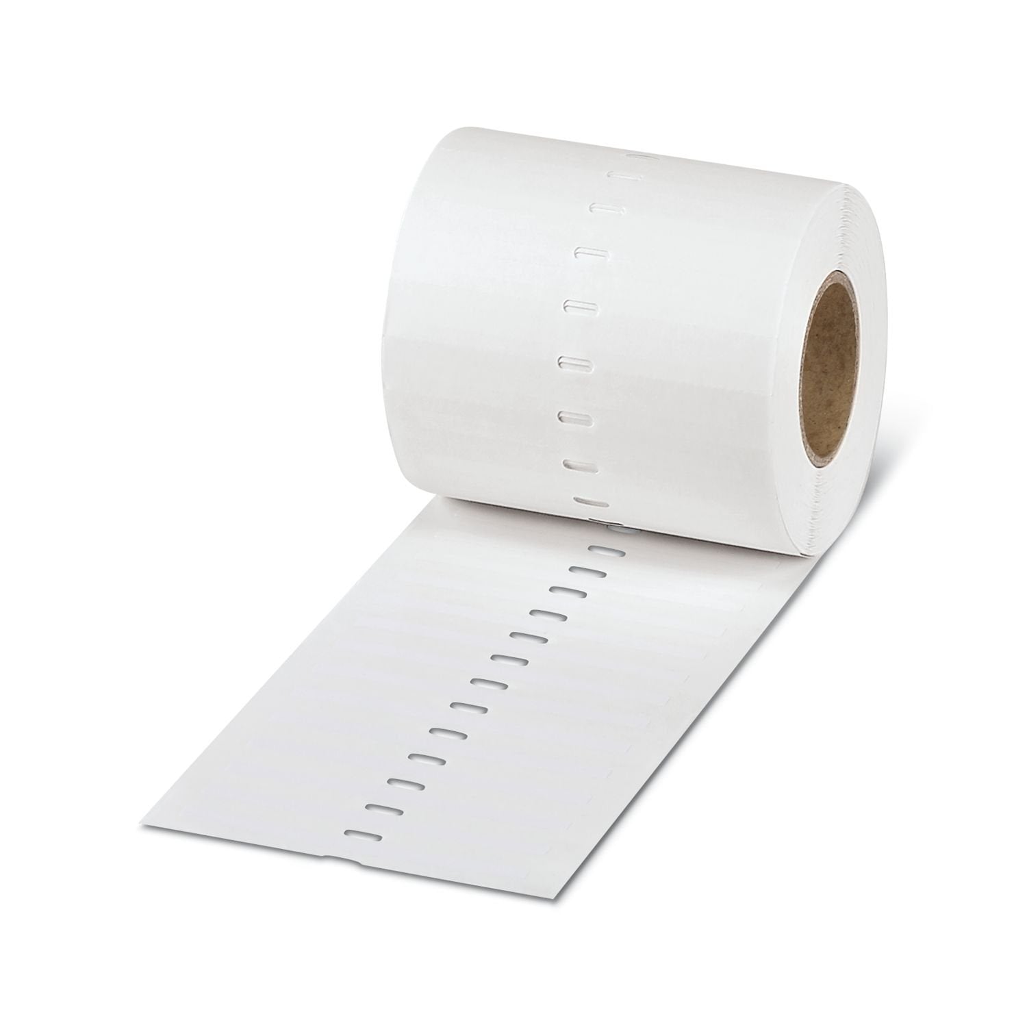 Label, can be ordered: by line, white, labeled according to customer specifications, mounting type: adhesive, text field height: 5 mm, text field width: 90 mm