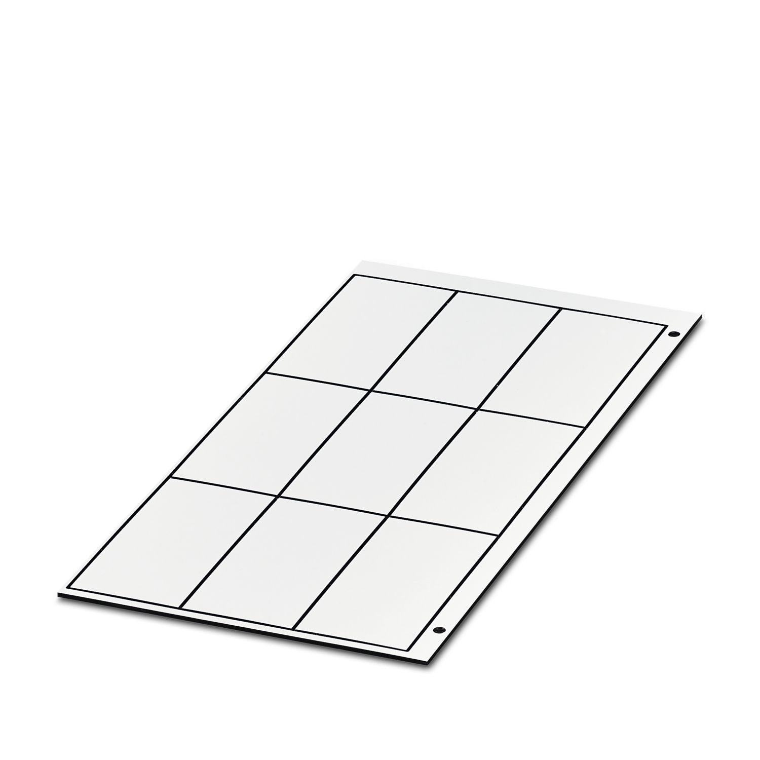 Engraving material, can be ordered: by sheet, white, labeled according to customer specifications, mounting type: adhesive, Number of individual labels: 9, text field height: 30 mm, text field width: 60 mm