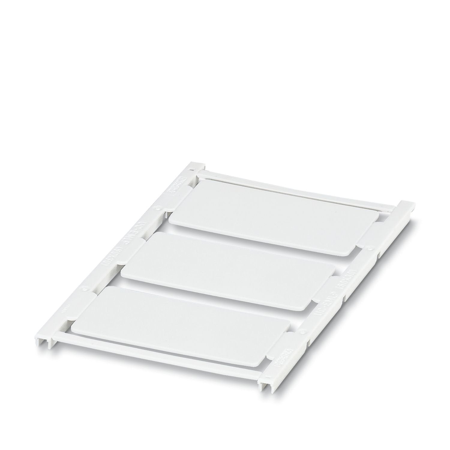 Plastic label, can be ordered: by sheet, white, labeled according to customer specifications, mounting type: adhesive, text field height: 30 mm, text field width: 60 mm