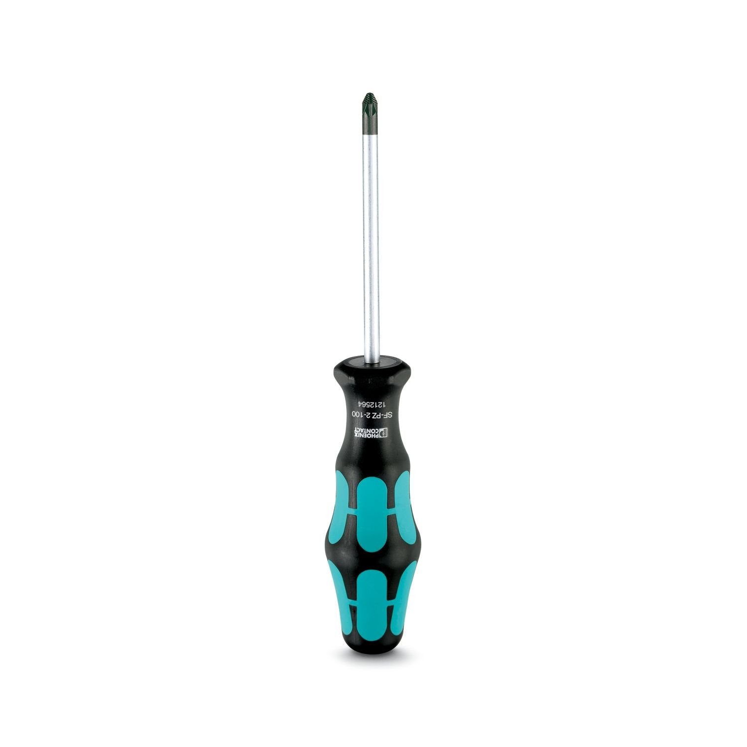 Screwdriver, PZ crosshead (lasered), uninsulated, size: PZ 2 x 150, 2-component grip, with non-slip grip