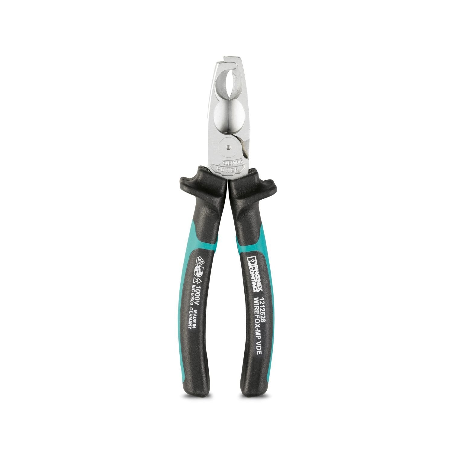 Multifunction stripping tool, for removing the jacket from cables with a diameter of 8 to 13 mm, for stripping cables with a cross section of 0.2 to 10 mm 2 , with full-fledged diagonal cutter, VDE 1000 V AC/1500 V DC tested
