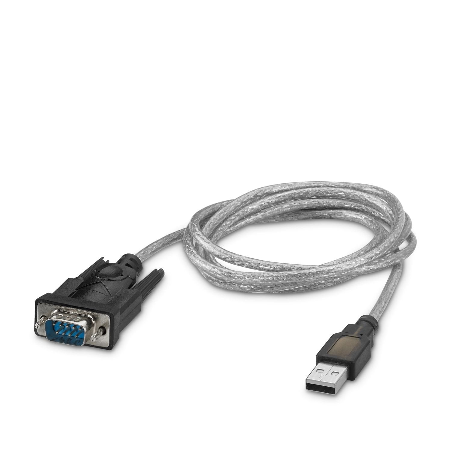 Adapter cable, USB 2.0 male connector (type A) to D-SUB/RS-232 male connector (9-pos.), for connecting serial devices to the USB port