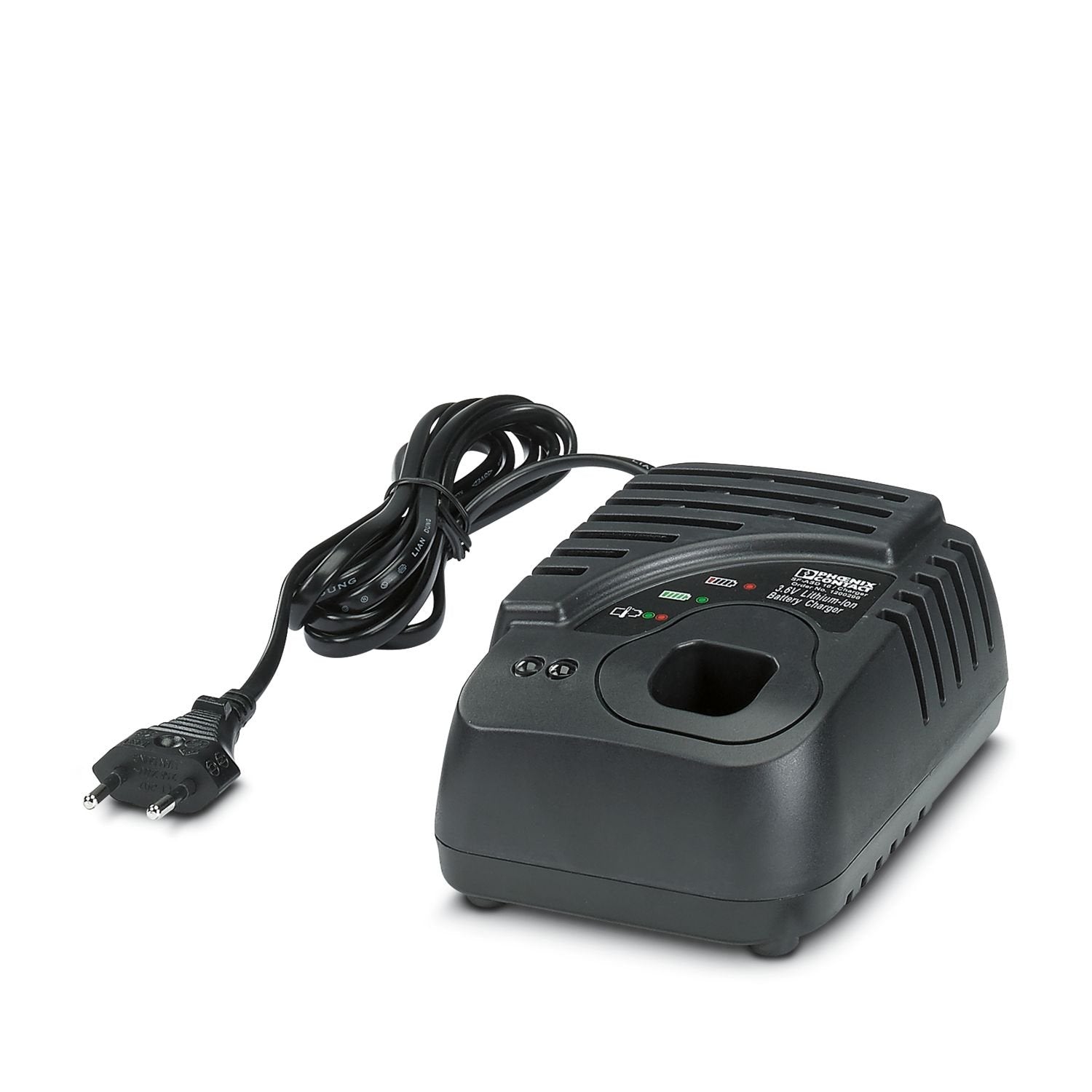 Charger, for 100 ... 240 V mains voltage, recognition of battery and parameter check, rapid charging, short-circuit resistant, polarized, operating mode display