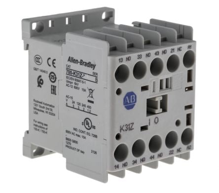Allen Bradley 700K Contactor, 24V dc Coil, 4-Pole, 10 A, 3 NO/1 NC, 690V ac