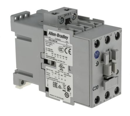 Allen Bradley 100C Contactor, 24V dc Coil, 3-Pole, 30 A, 15 kW 24V dc, 3 NO, 690V ac