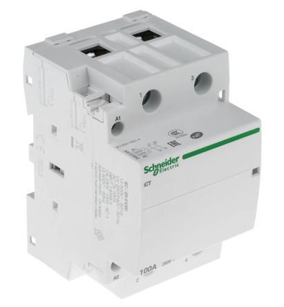 Schneider Electric ICT Contactor, 230V ac Coil, 2-Pole, 100 A, 2.1 W 220V, 2 NO, 250V ac